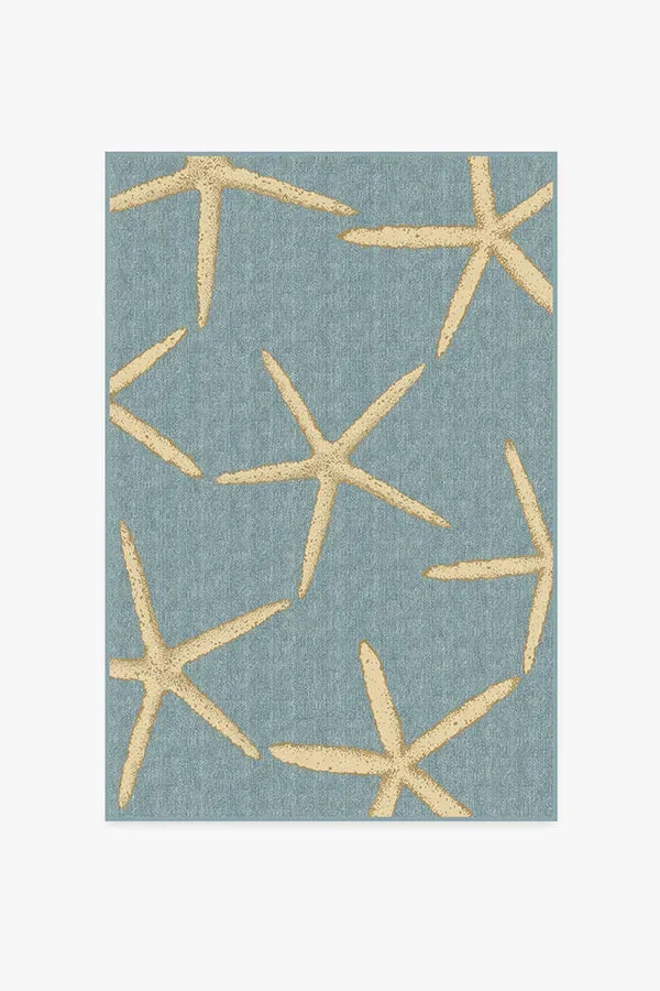 Area Rug Machine Washable - Pale Blue
