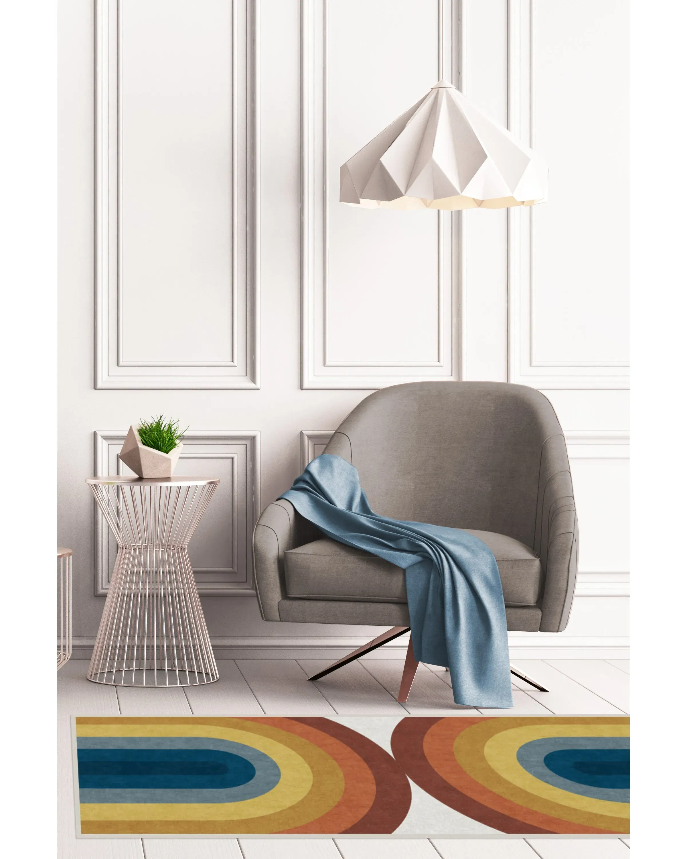 Area Rug Machine Washable - Rainbow