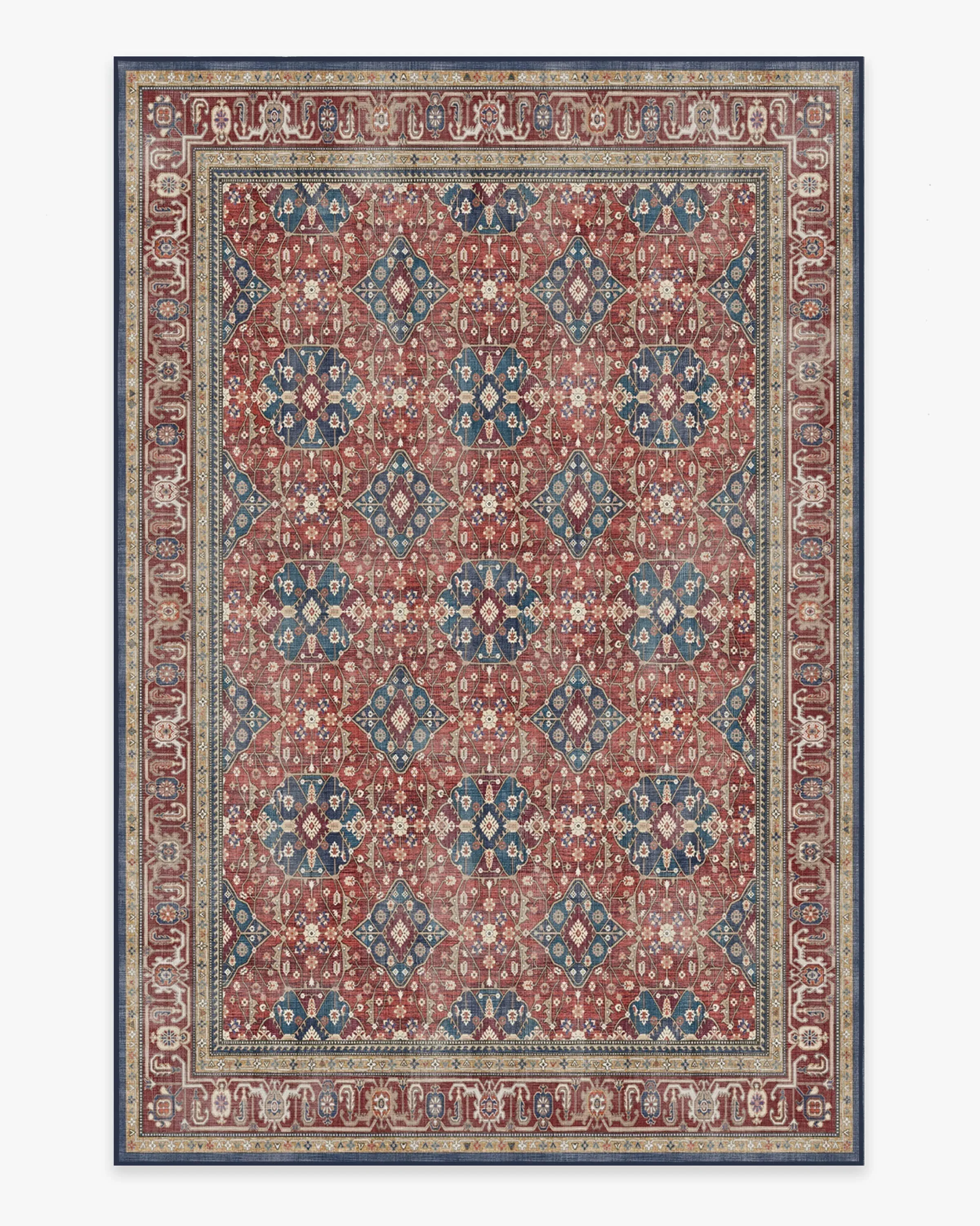 Area Rug Machine Washable - Red