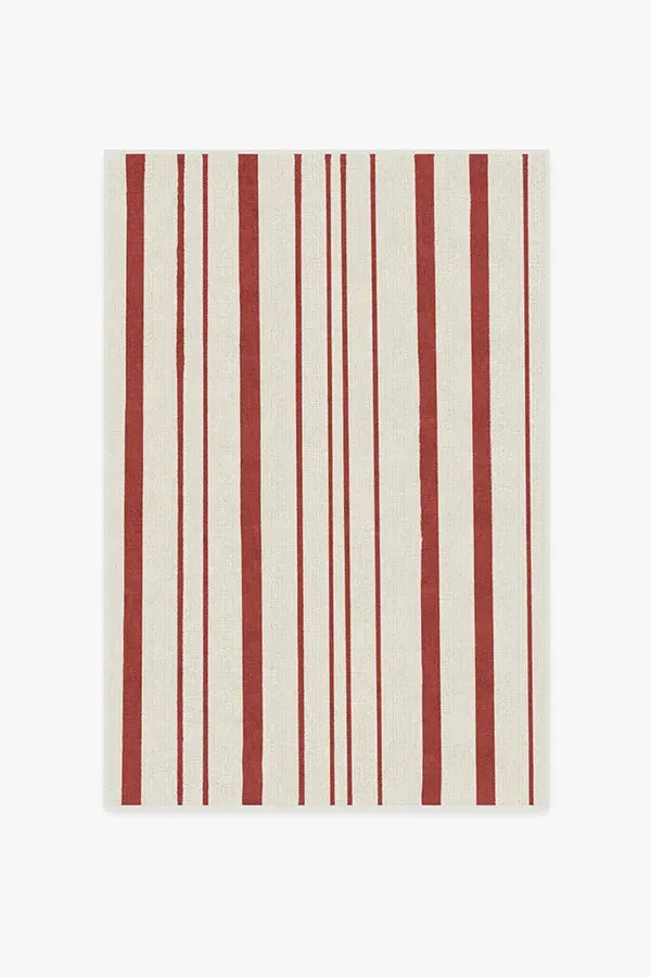 Area Rug Machine Washable - Red, Chenille