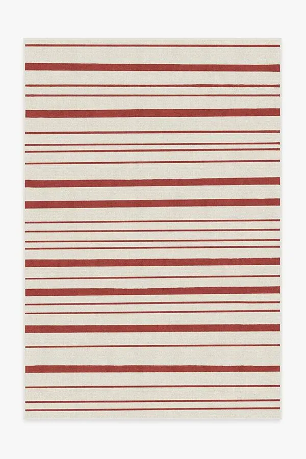 Area Rug Machine Washable - Red, Chenille