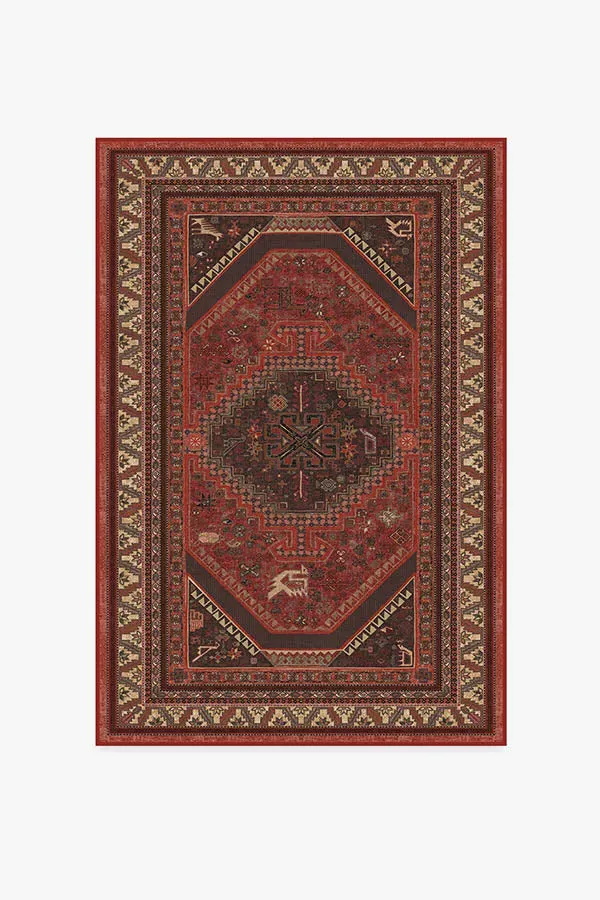 Area Rug Machine Washable - Red