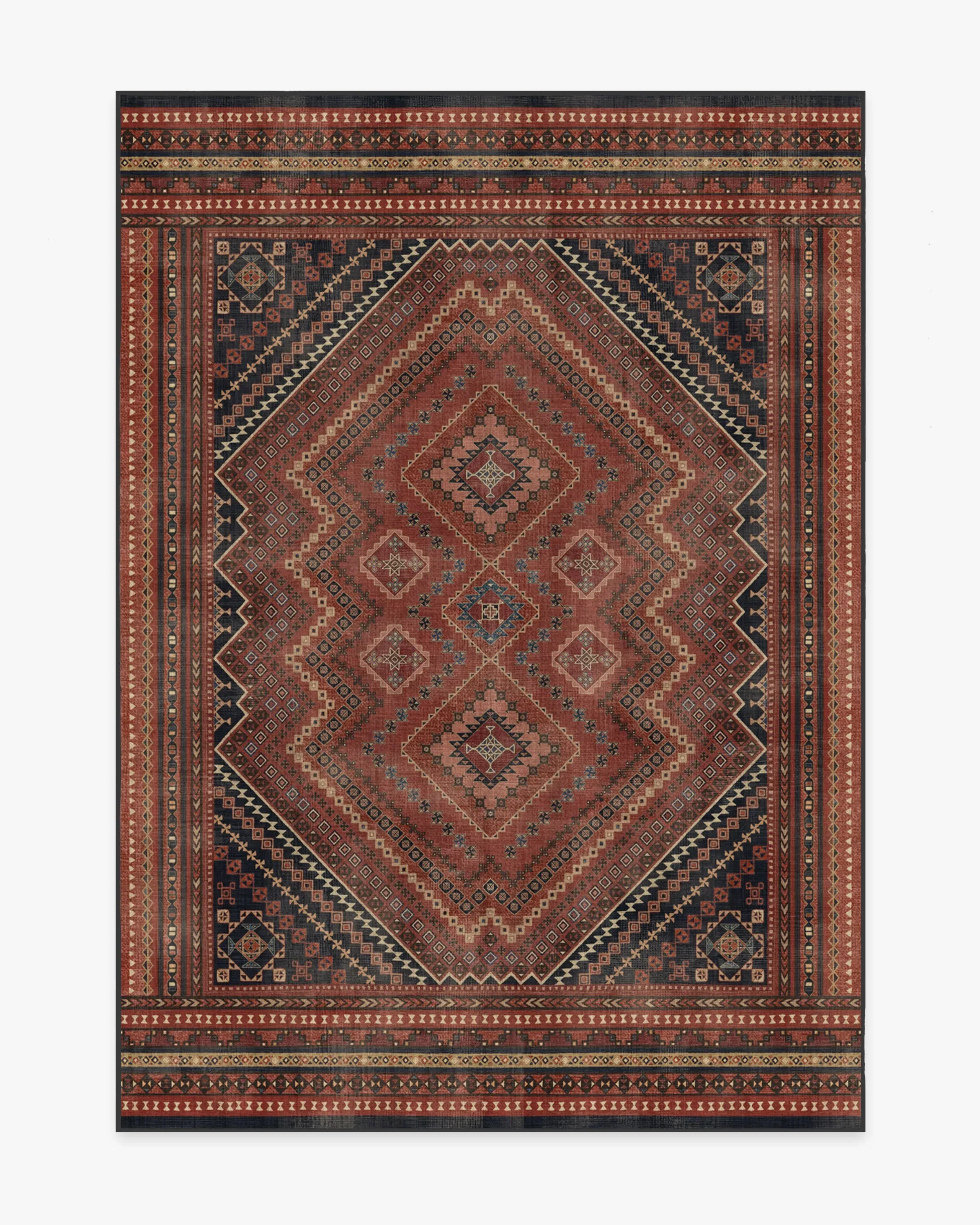 Area Rug Machine Washable - Red
