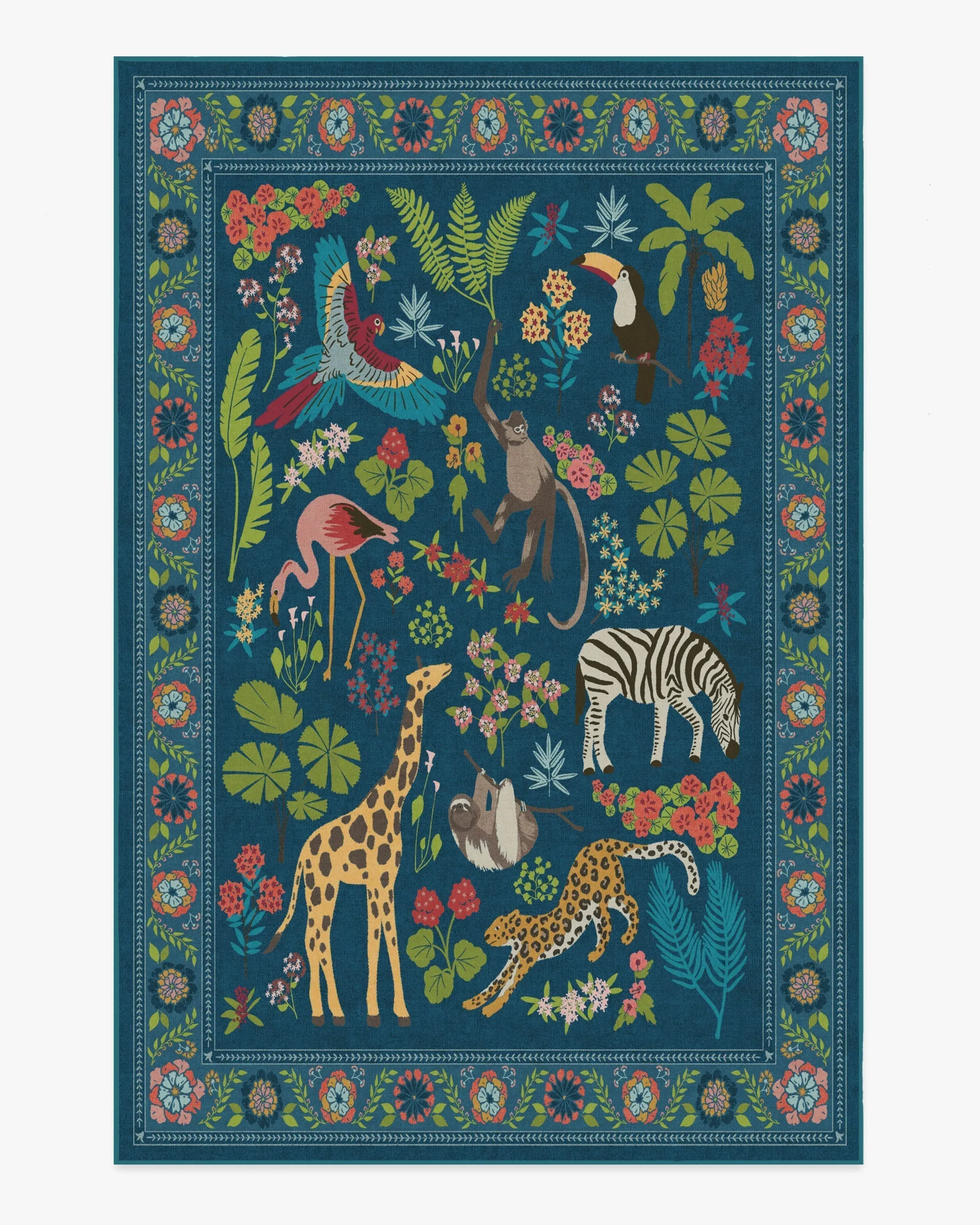 Area Rug Machine Washable - Royal Blue