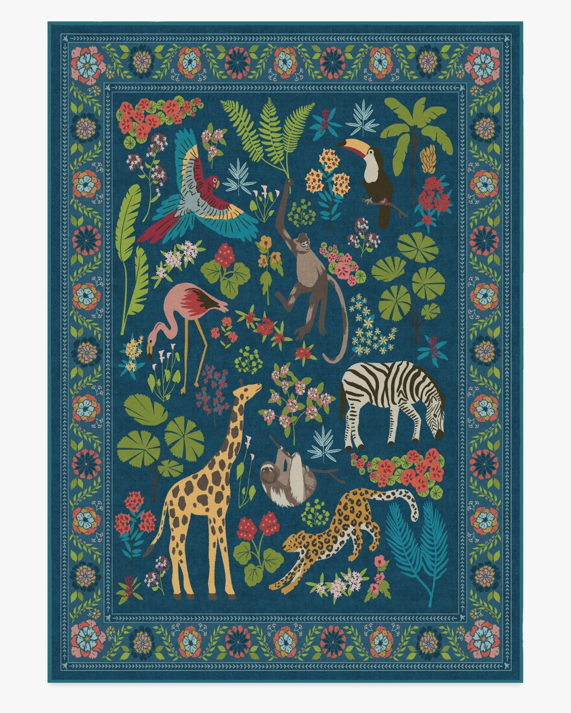 Area Rug Machine Washable - Royal Blue
