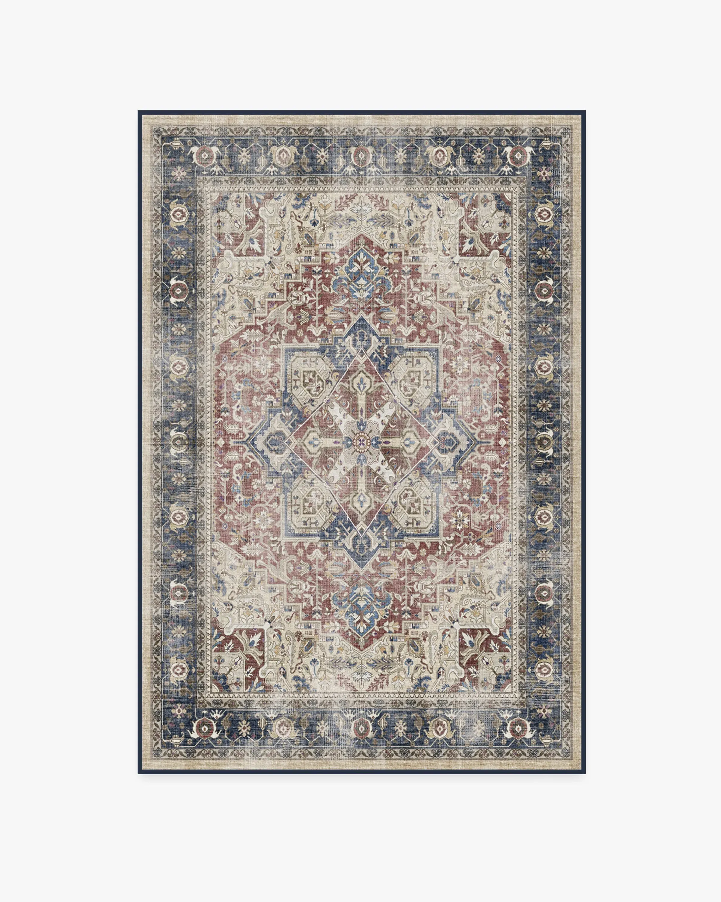 Area Rug Machine Washable - Royal Blue, Chenille