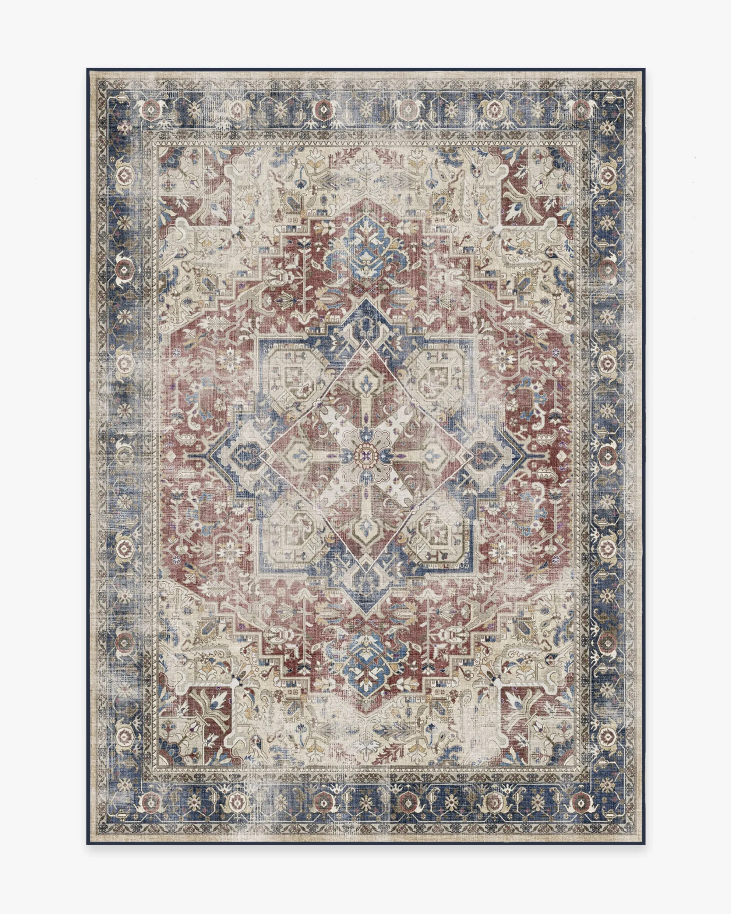 Area Rug Machine Washable - Royal Blue, Chenille