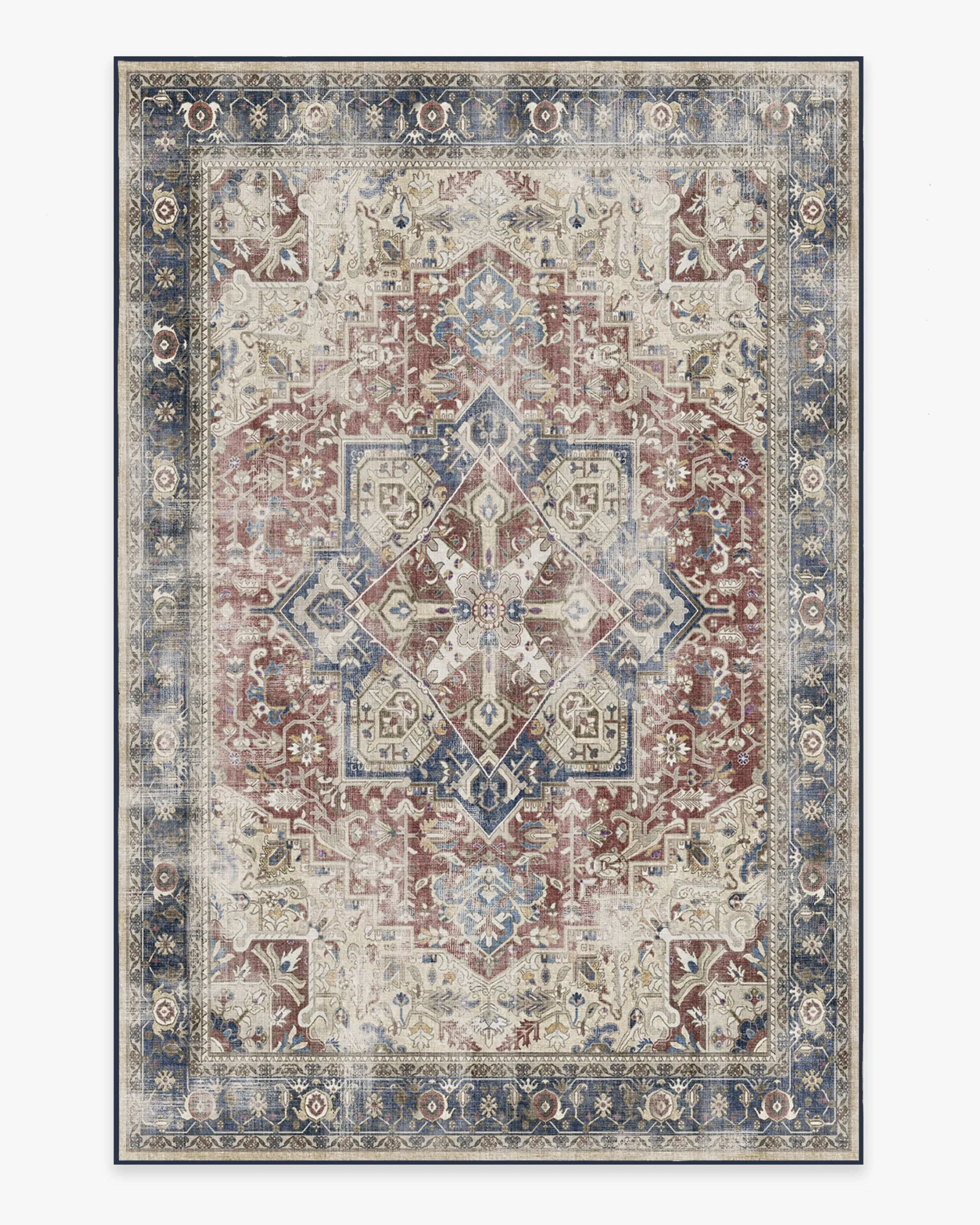 Area Rug Machine Washable - Royal Blue, Chenille