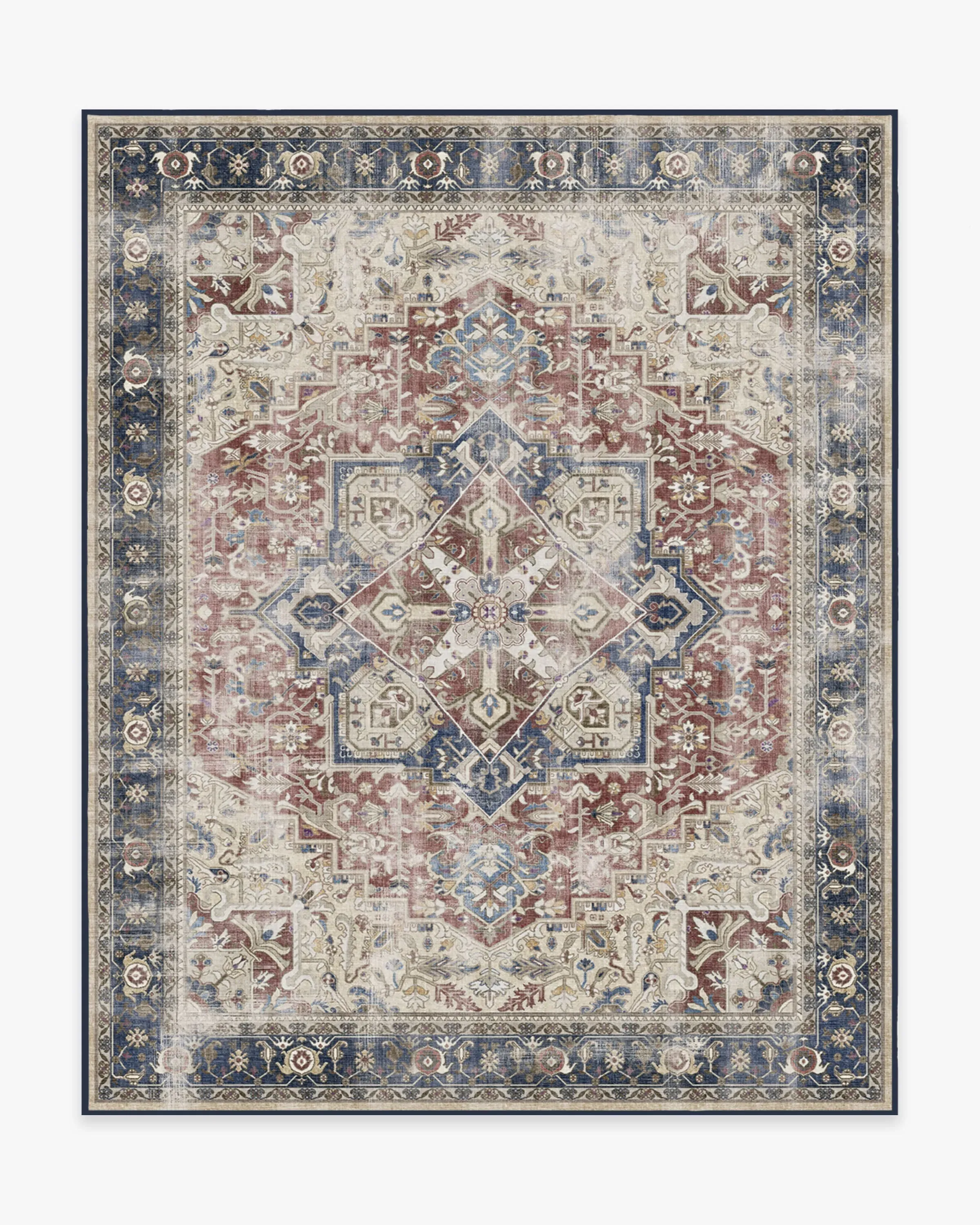 Area Rug Machine Washable - Royal Blue, Chenille