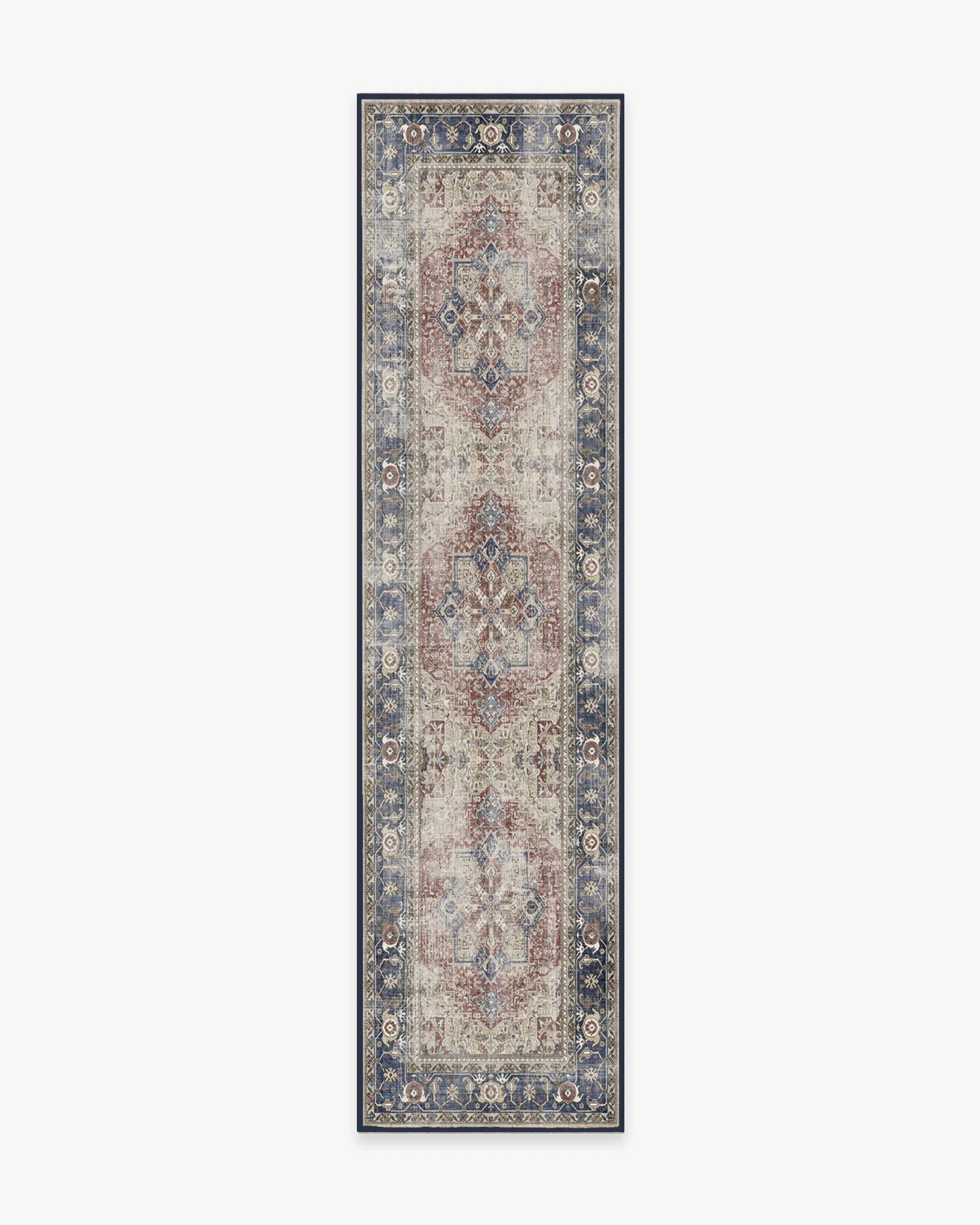 Area Rug Machine Washable - Royal Blue, Chenille
