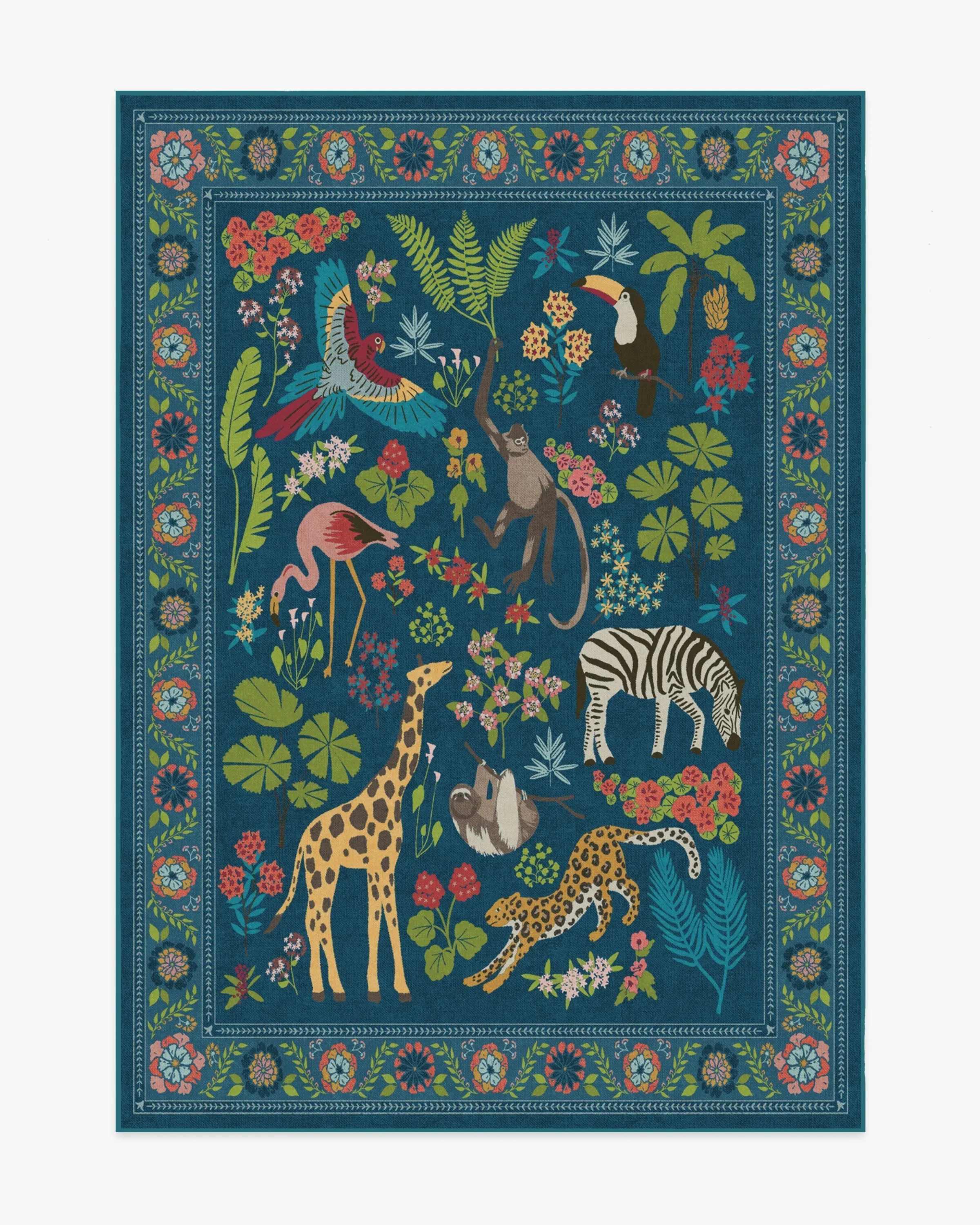 Area Rug Machine Washable - Royal Blue
