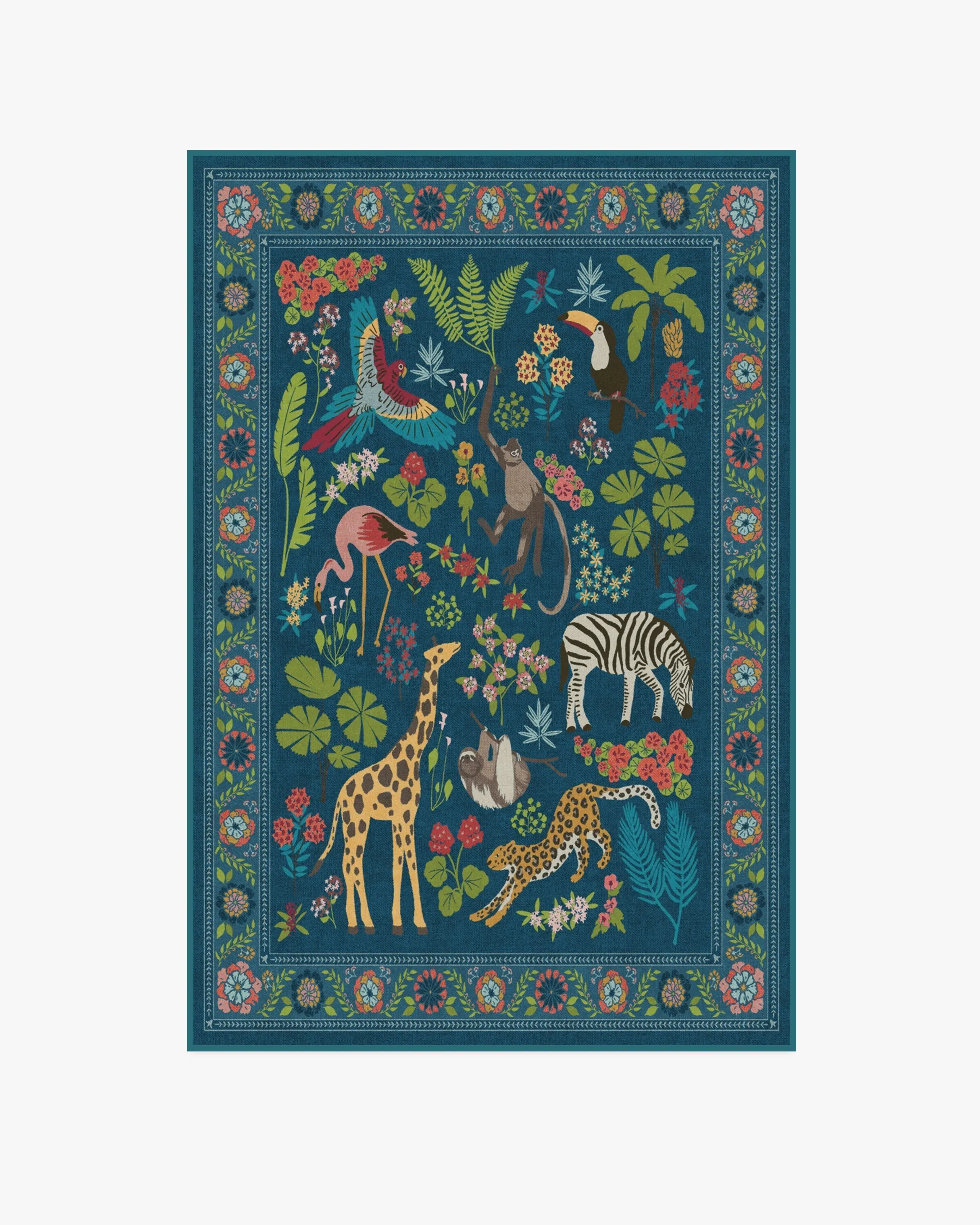 Area Rug Machine Washable - Royal Blue