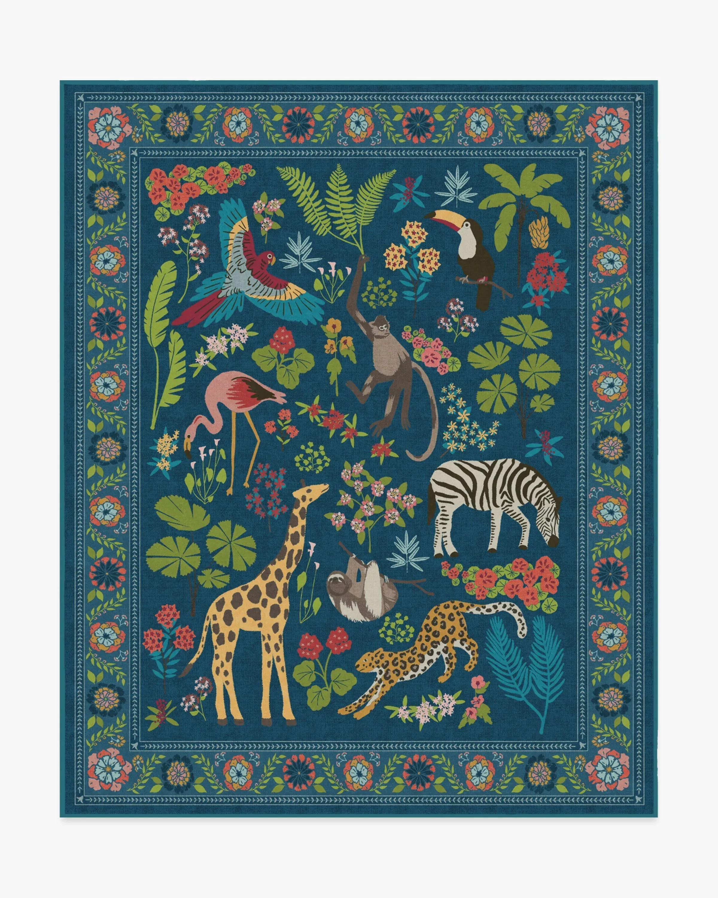 Area Rug Machine Washable - Royal Blue