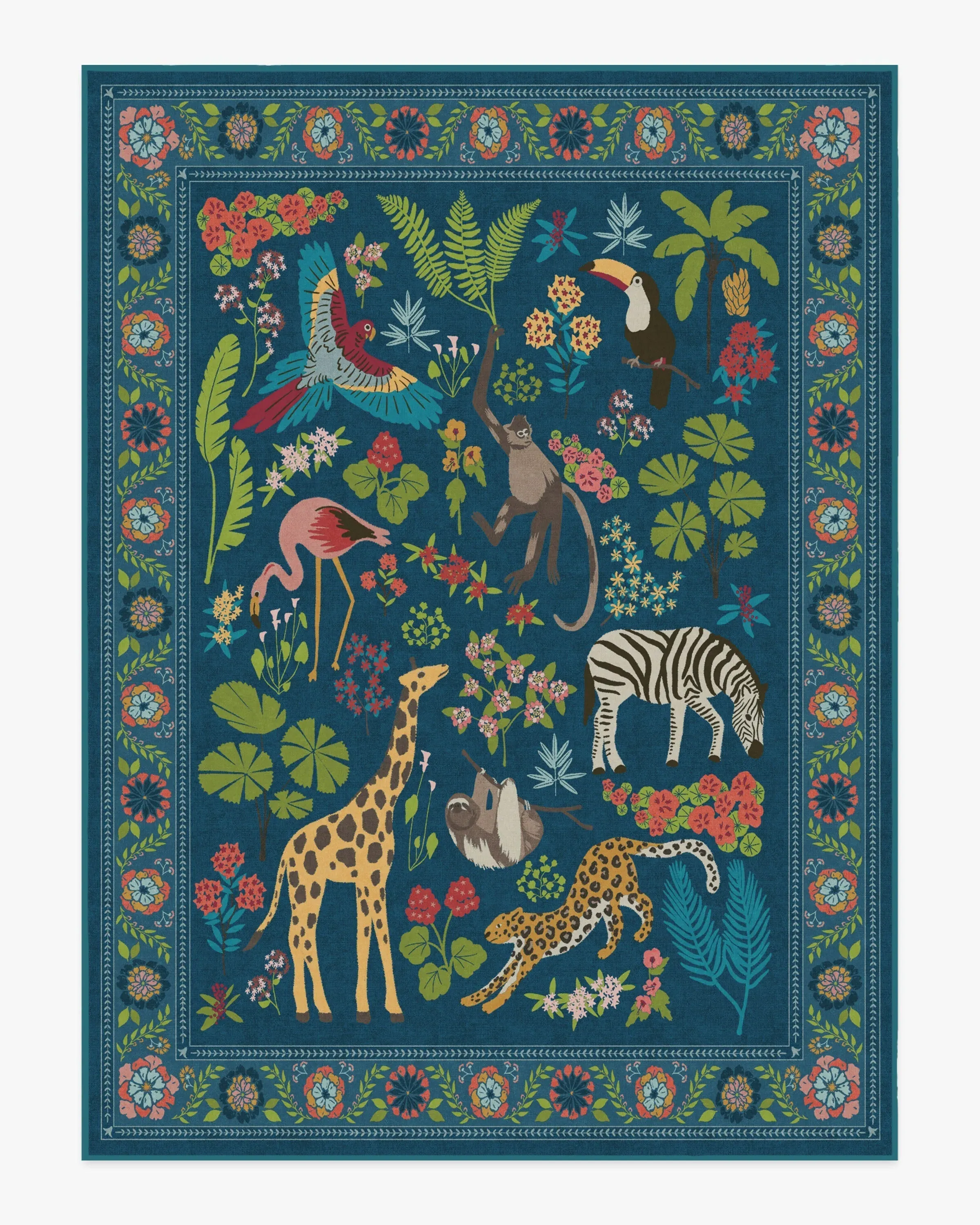 Area Rug Machine Washable - Royal Blue