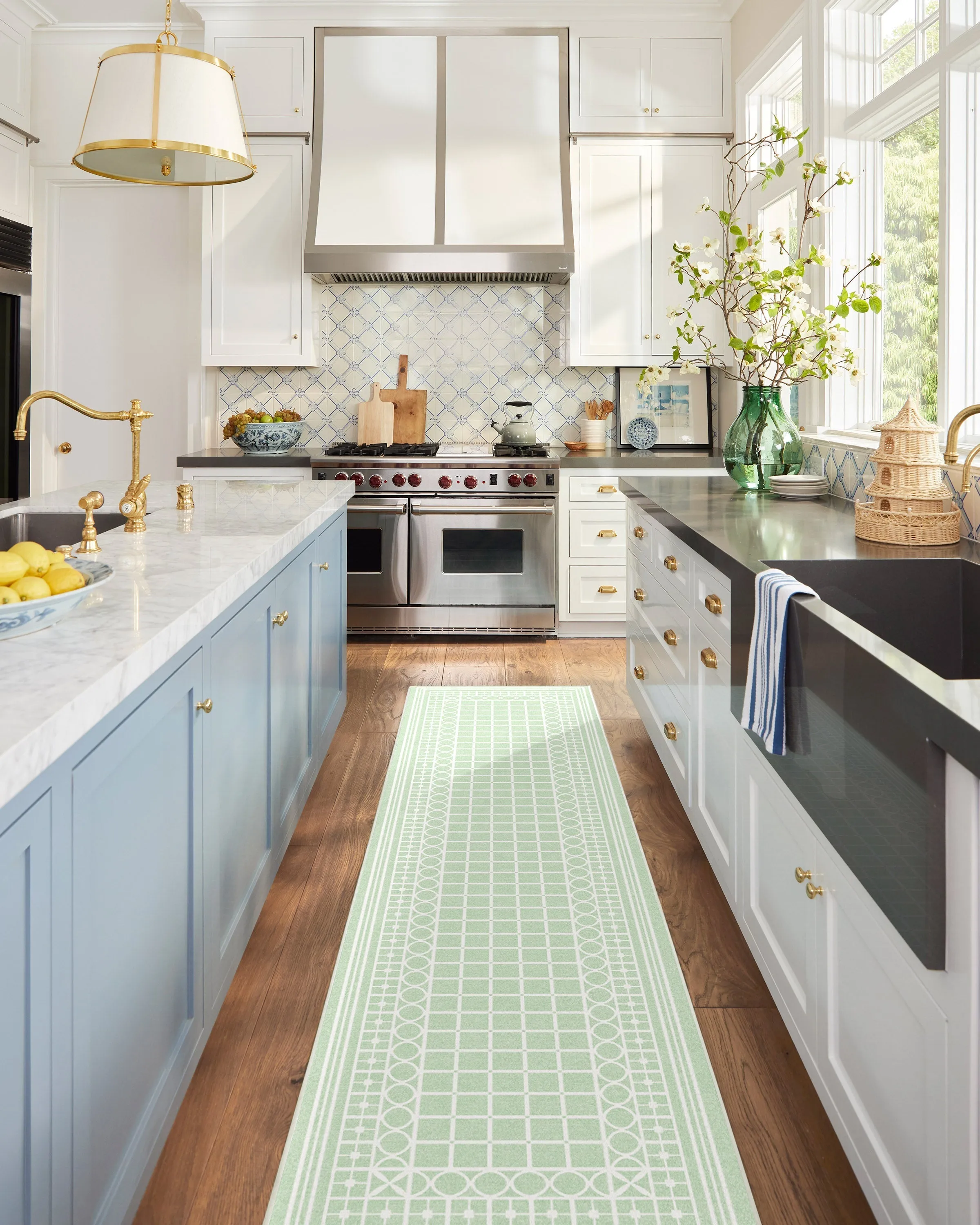 Area Rug Machine Washable - Sage Green