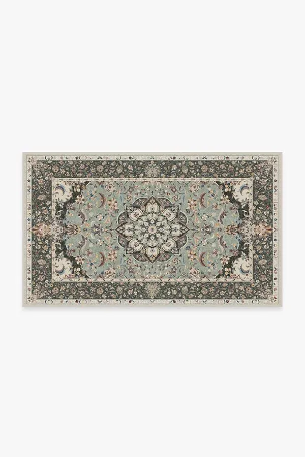 Area Rug Machine Washable - Sage Green