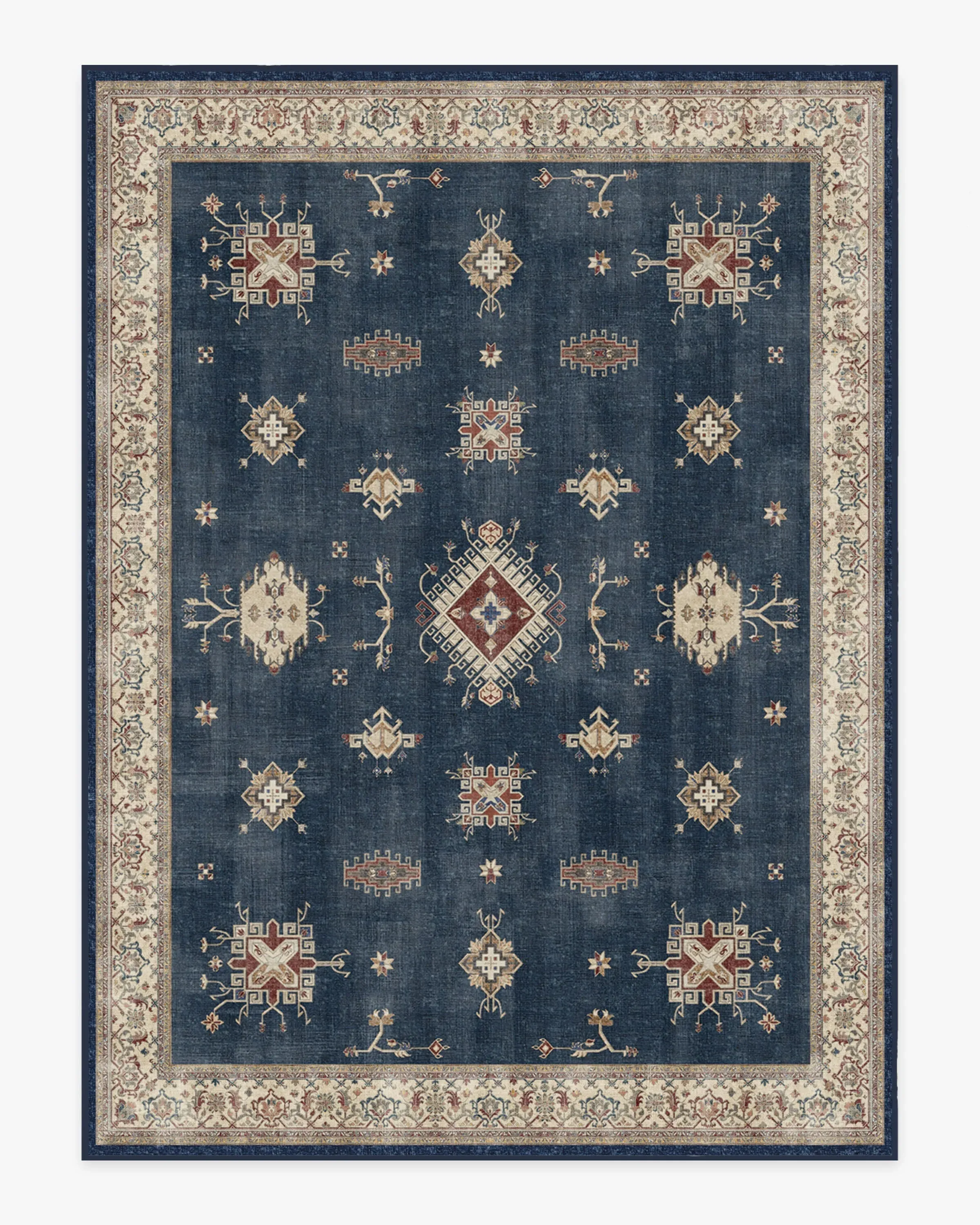 Area Rug Machine Washable - Sapphire Blue