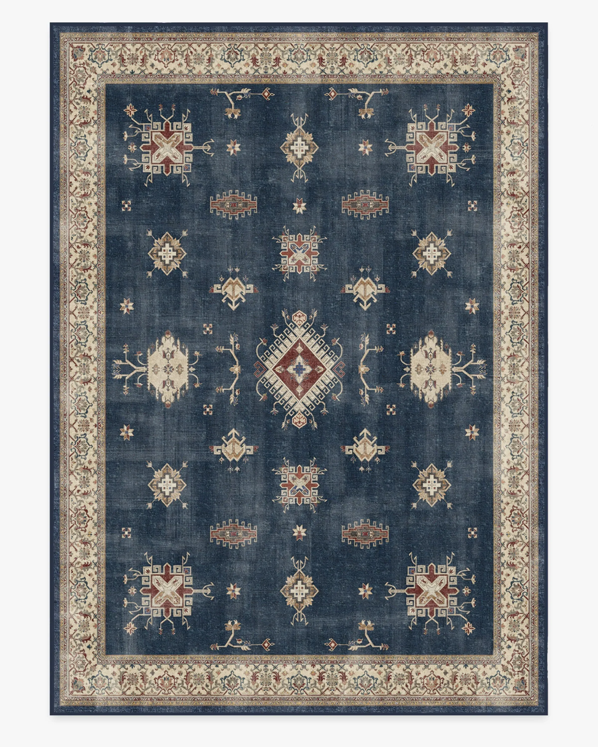 Area Rug Machine Washable - Sapphire Blue