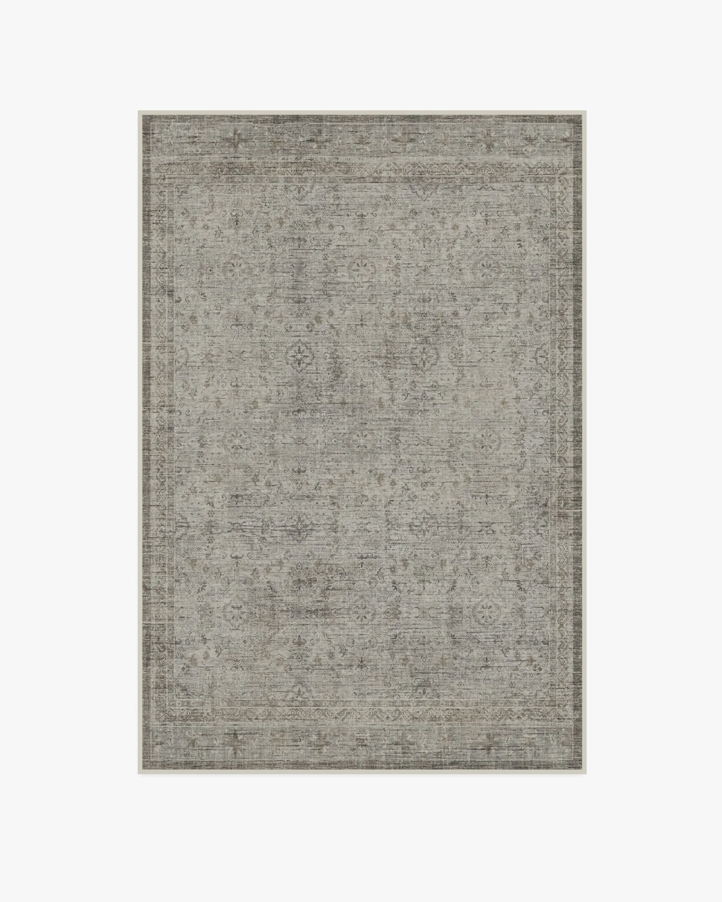 Area Rug Machine Washable - Stone Grey