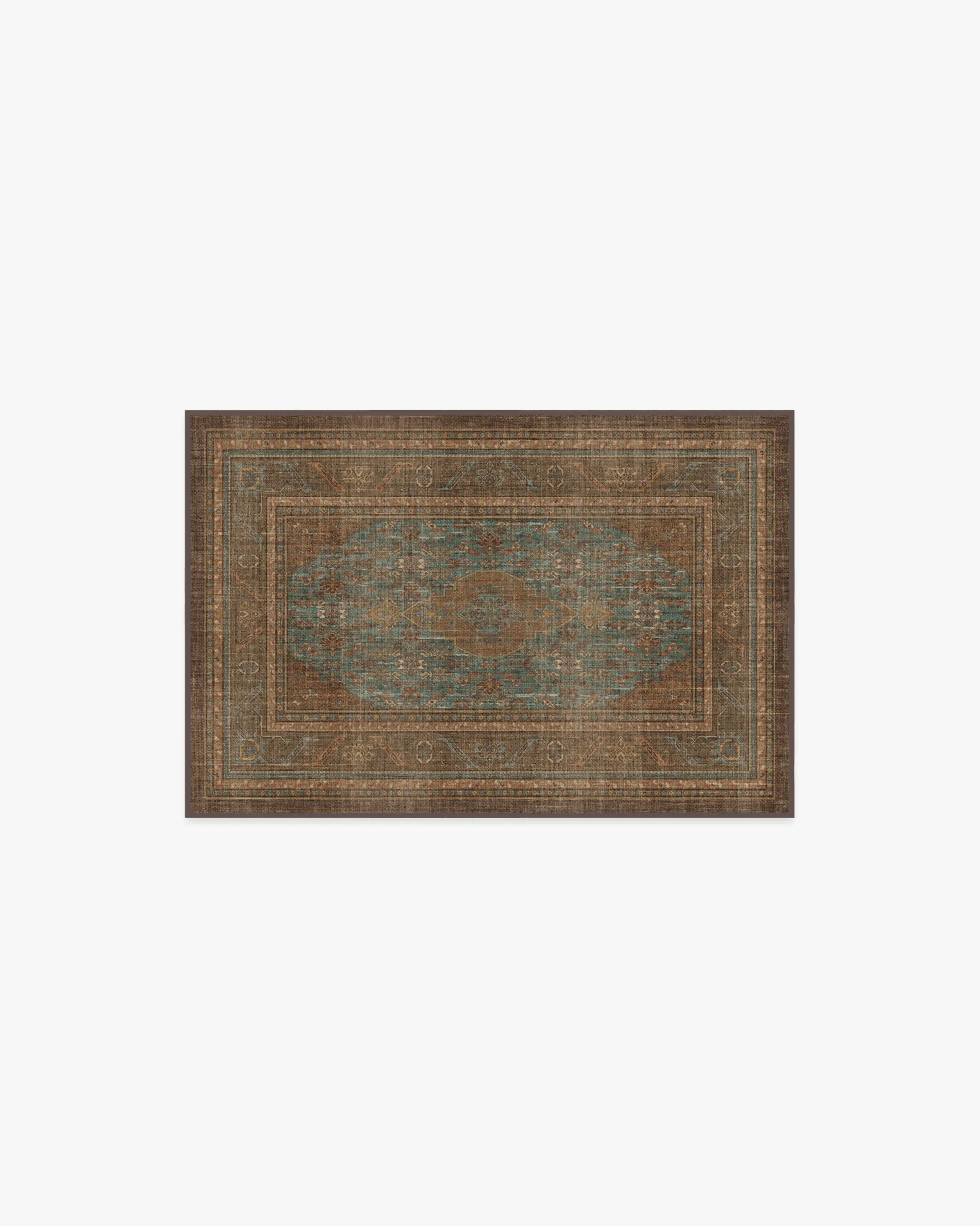 Area Rug Machine Washable - Teal Blue image