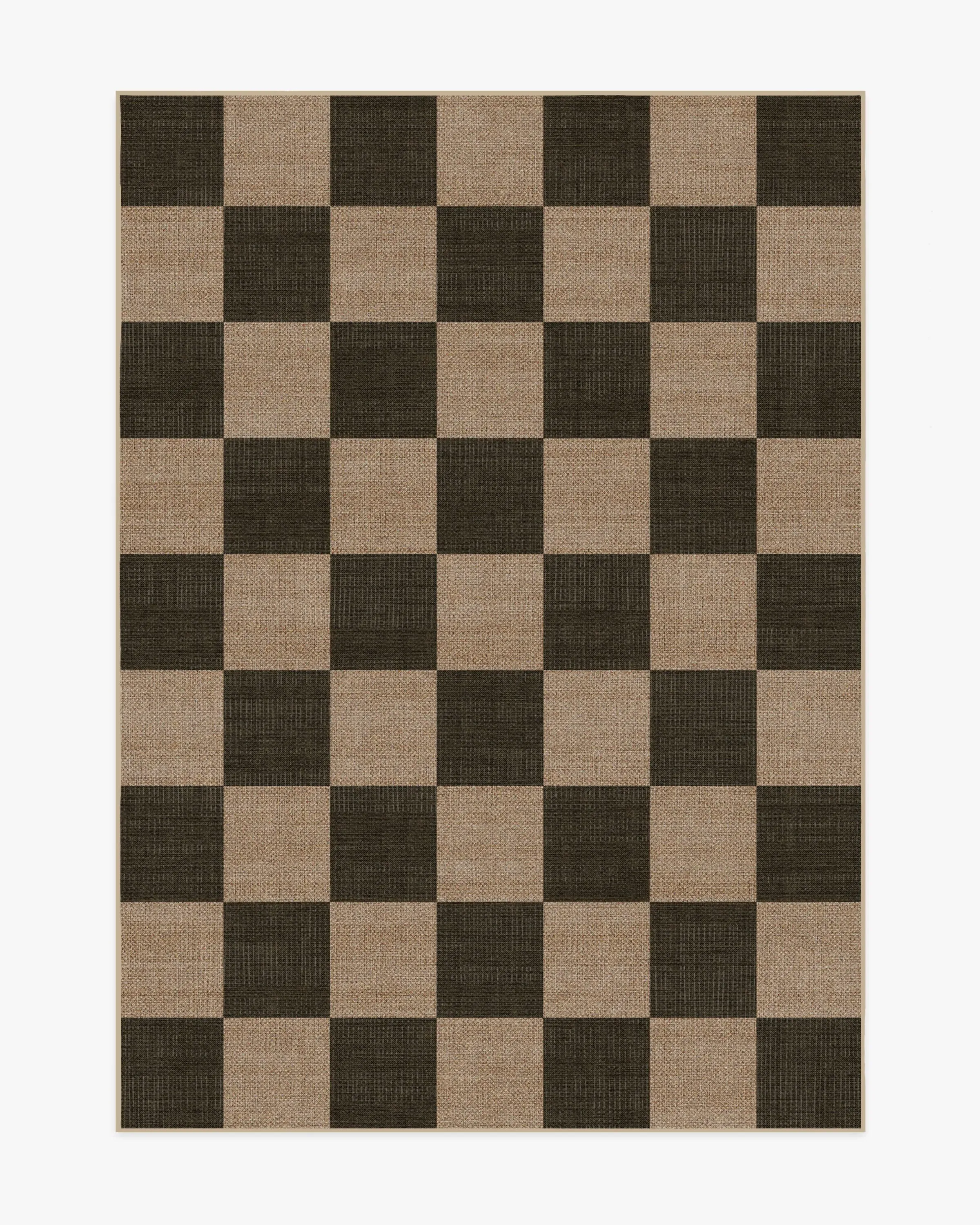 Checkerboard Area Rug Machine Washable - Black