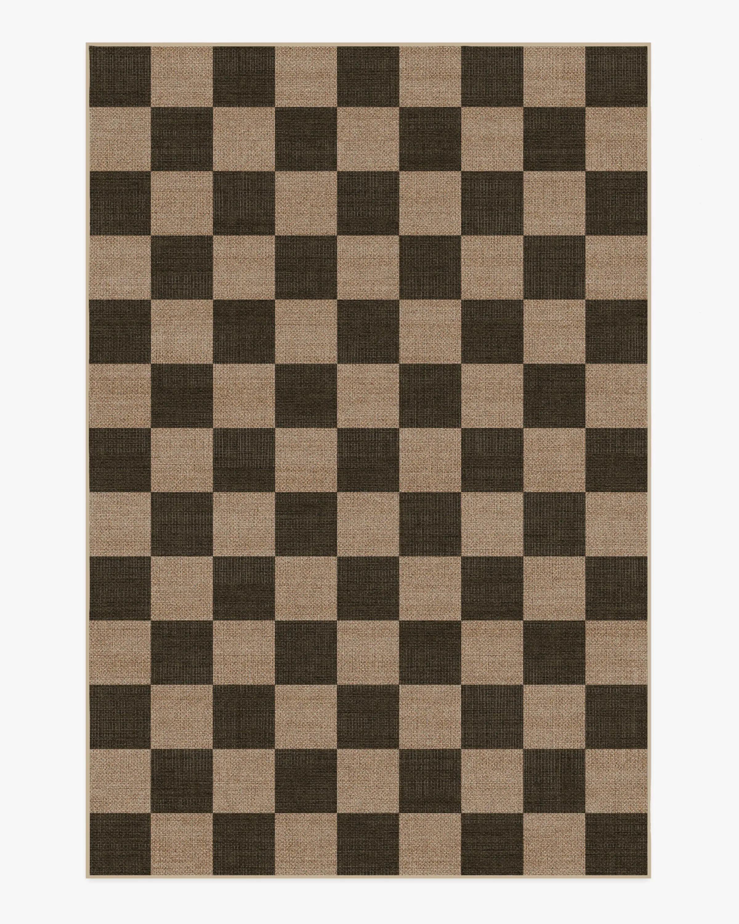 Checkerboard Area Rug Machine Washable - Black