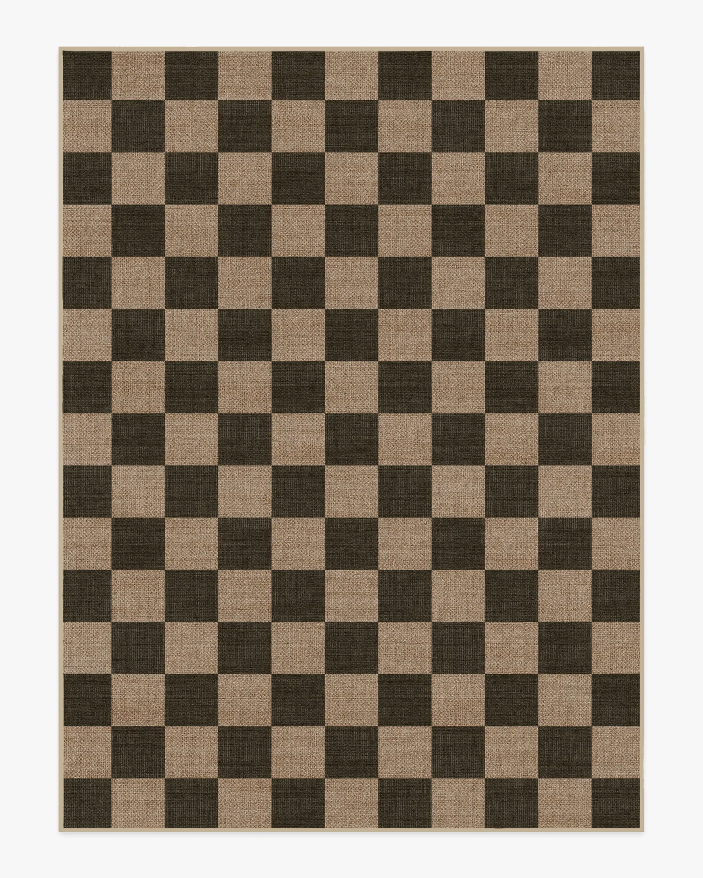 Checkerboard Area Rug Machine Washable - Black