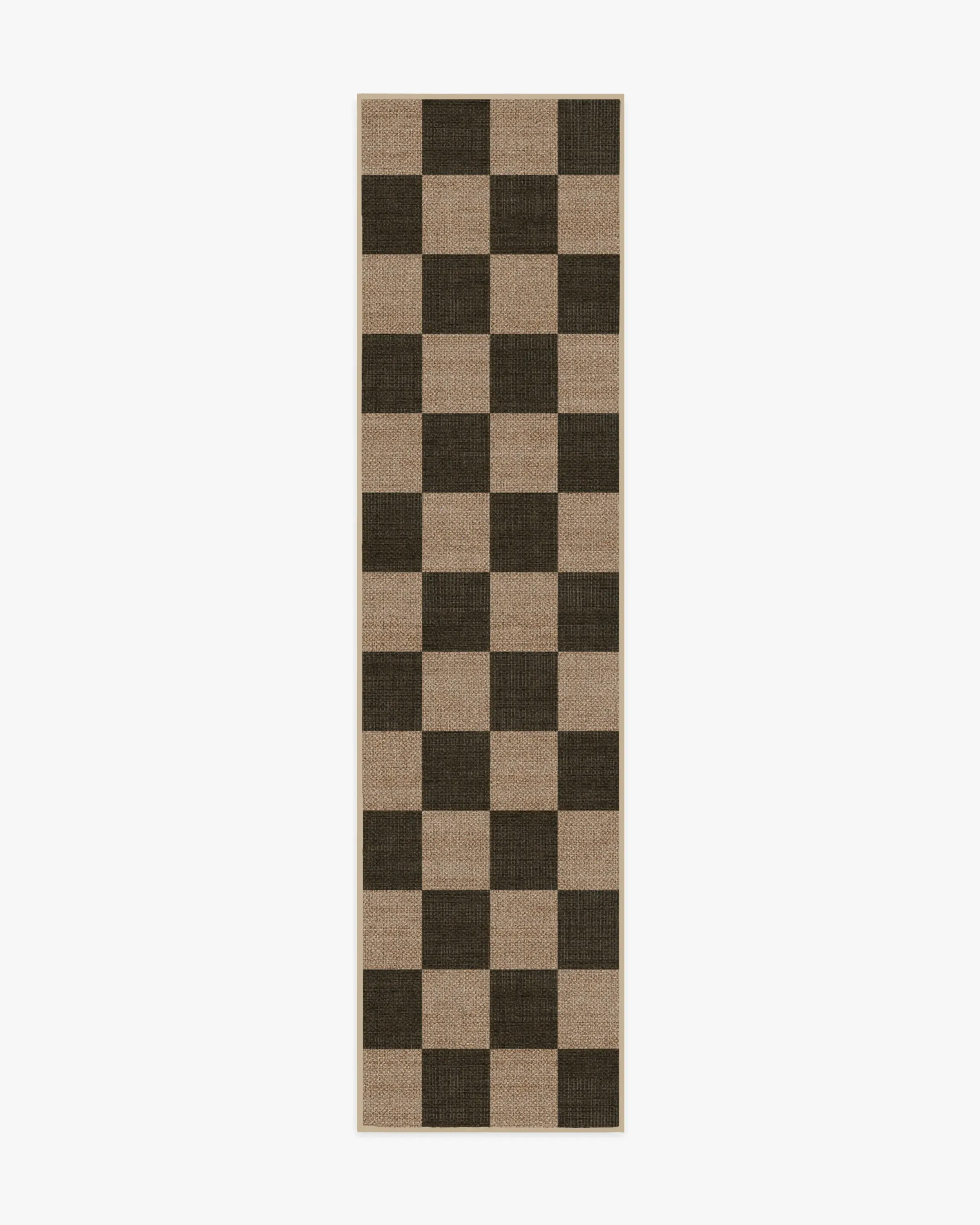 Checkerboard Area Rug Machine Washable - Black