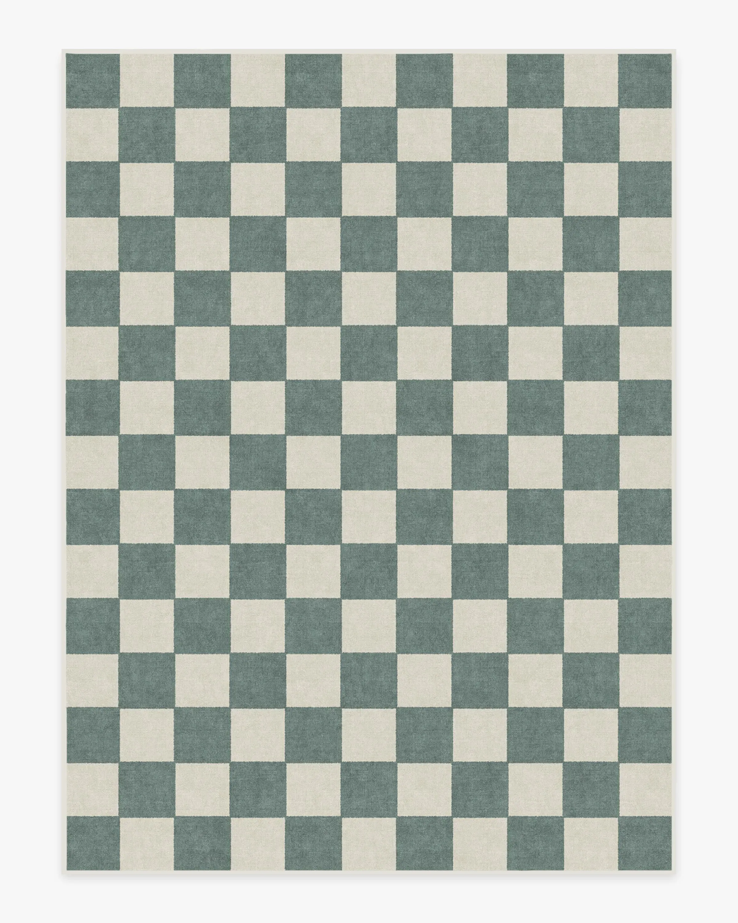 Checkered Area Rug Machine Washable - Green