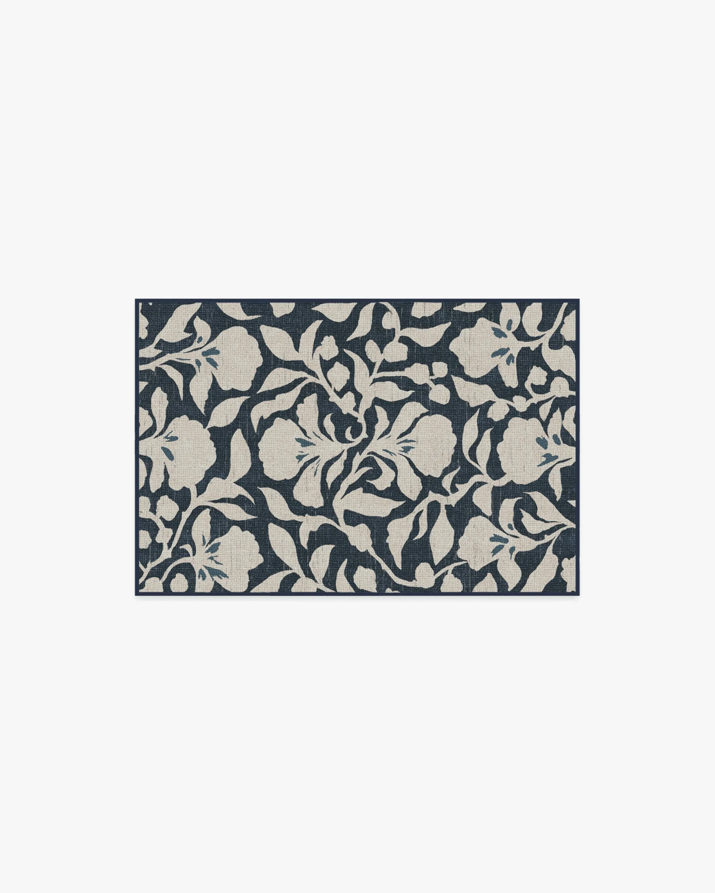 Compact Area Rug Machine Washable - Blue, Ivory image