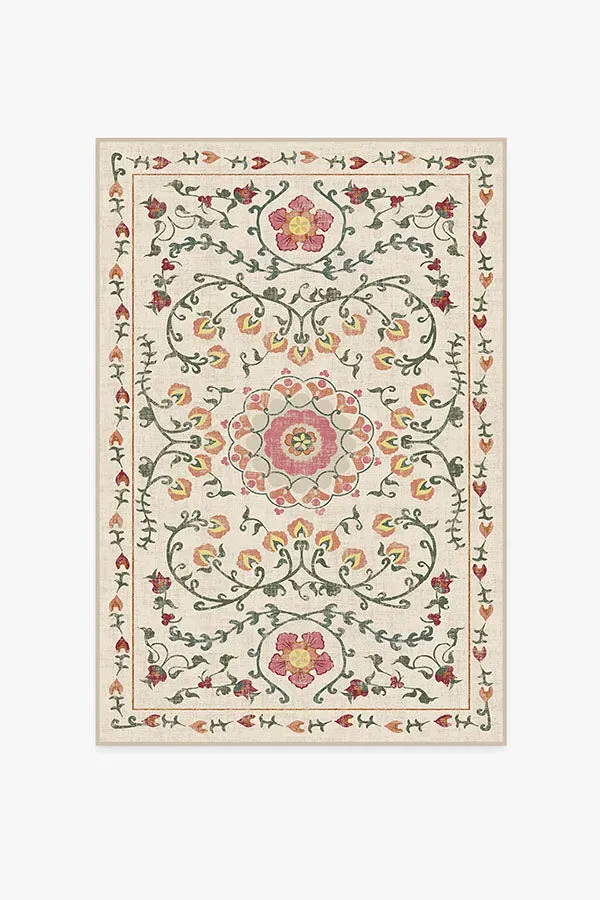 Compact Area Rug Machine Washable - Coral