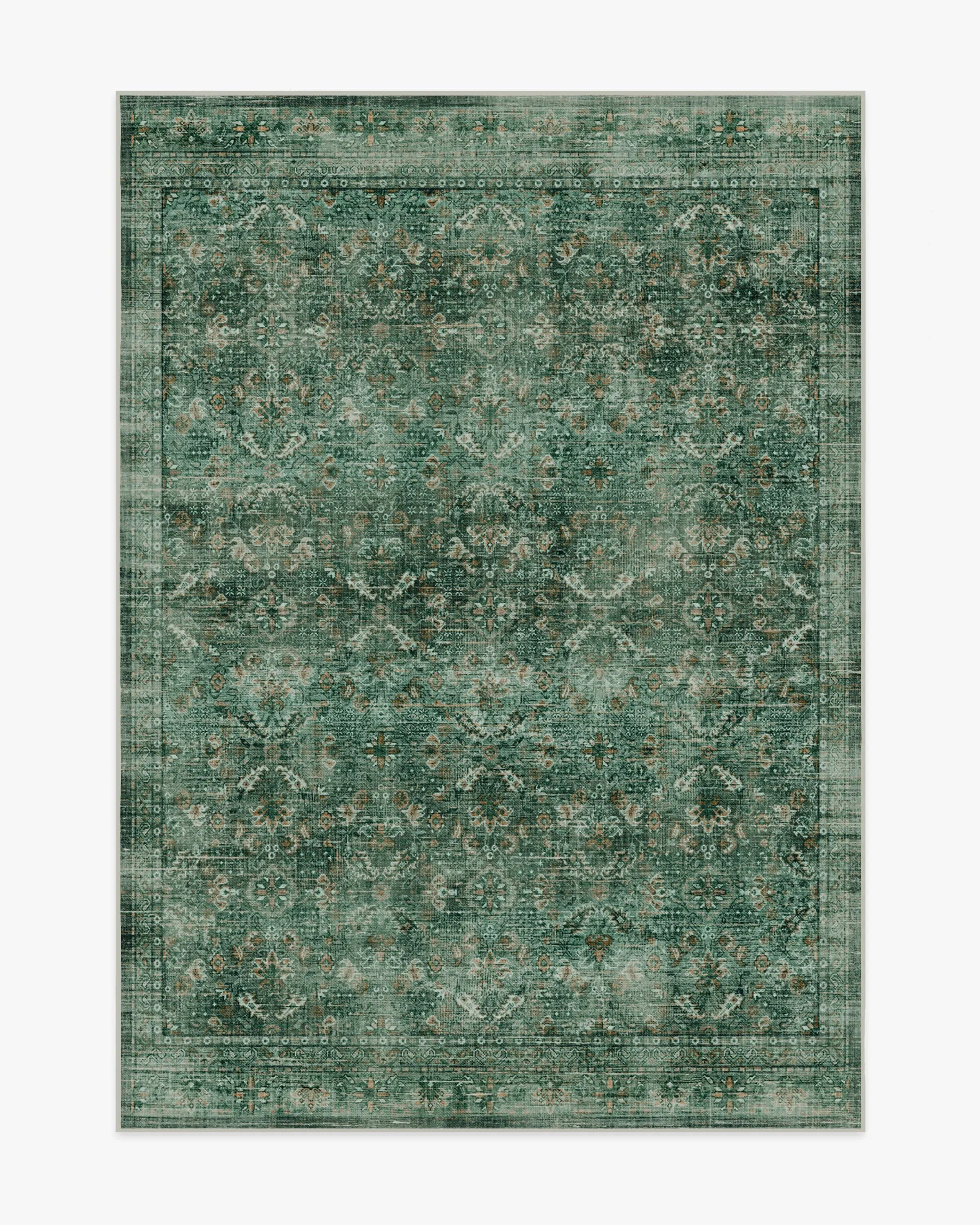Compact Area Rug Machine Washable - Jade Green
