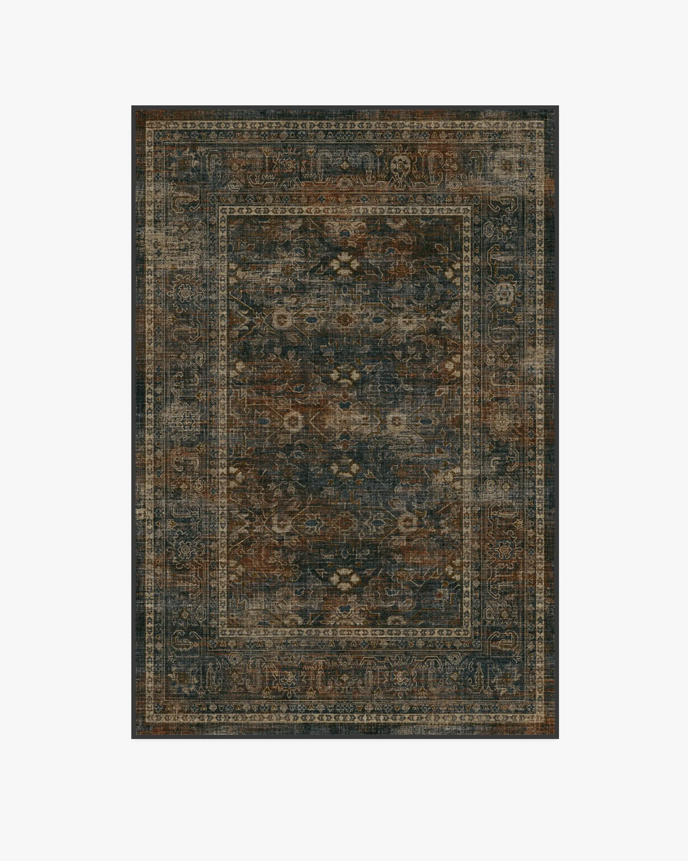 Compact Area Rug Machine Washable - Navy