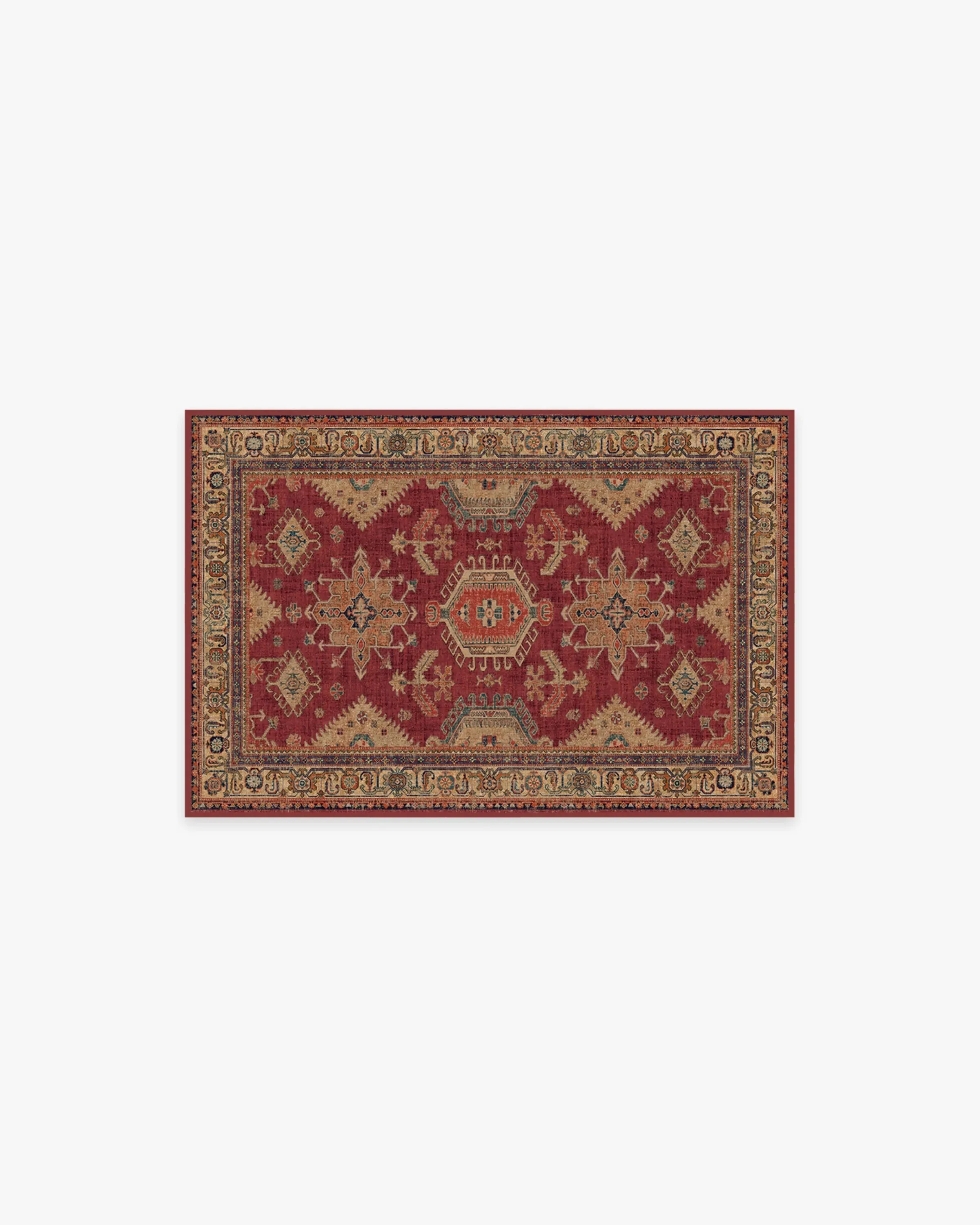 Compact Area Rug Machine Washable - Ruby Red image