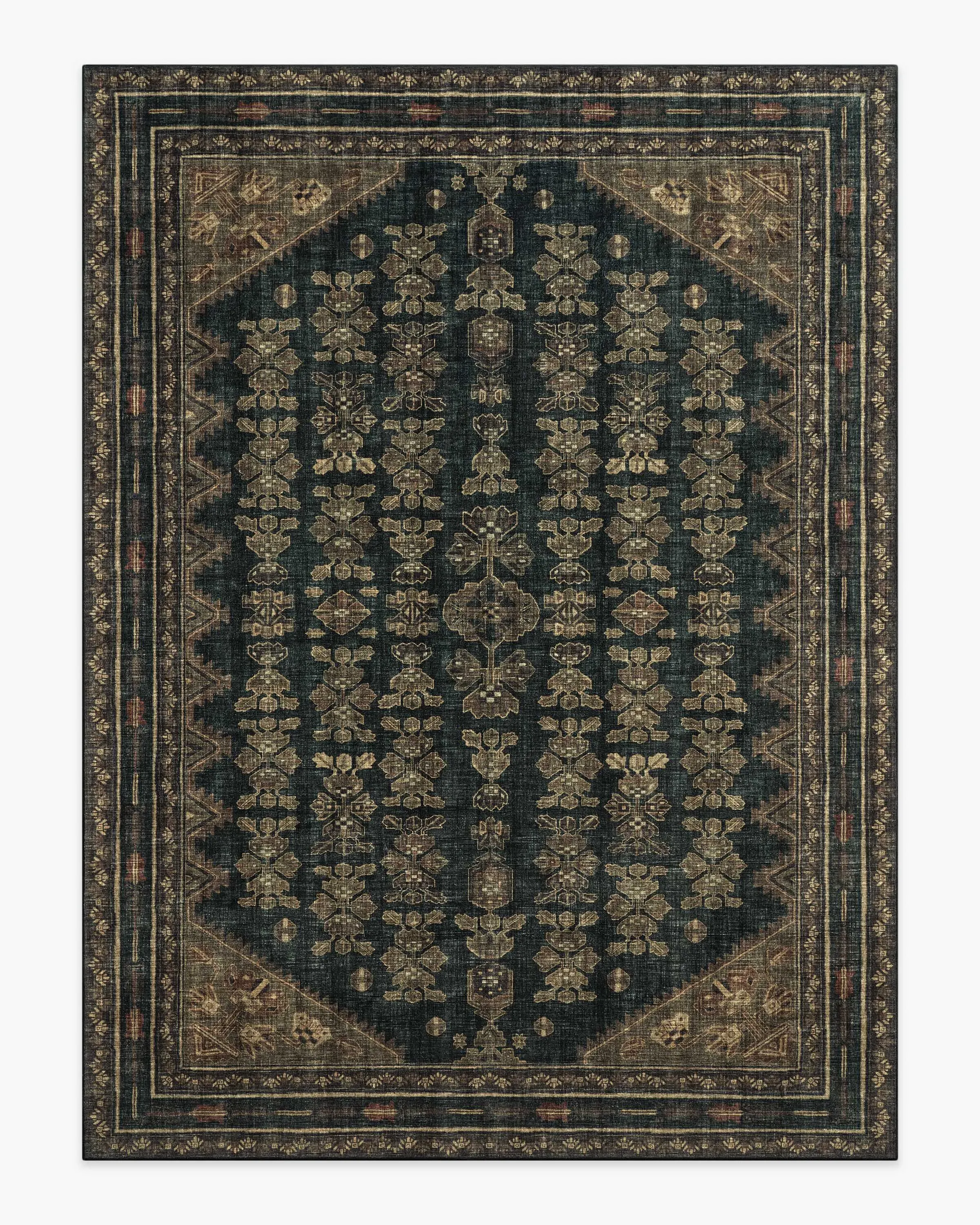 Extra Large Area Rug Machine Washable - Black, Brown
