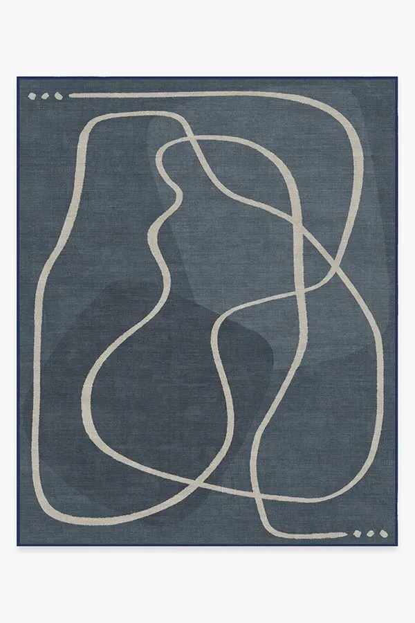 Extra Large Area Rug Machine Washable - Blue