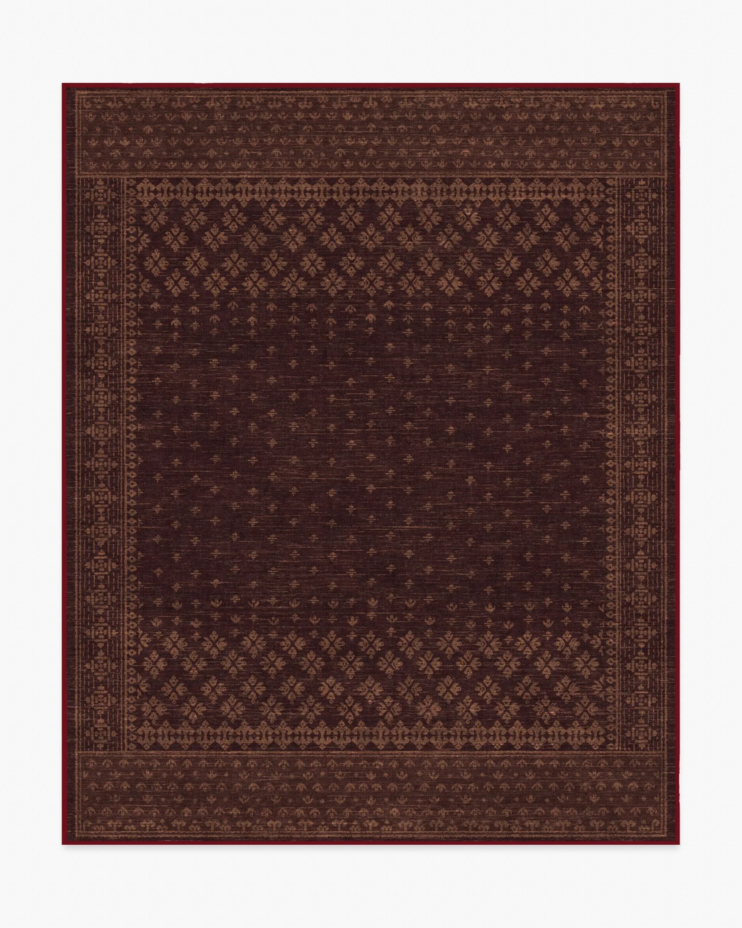 Extra Large Area Rug Machine Washable - Burgundy