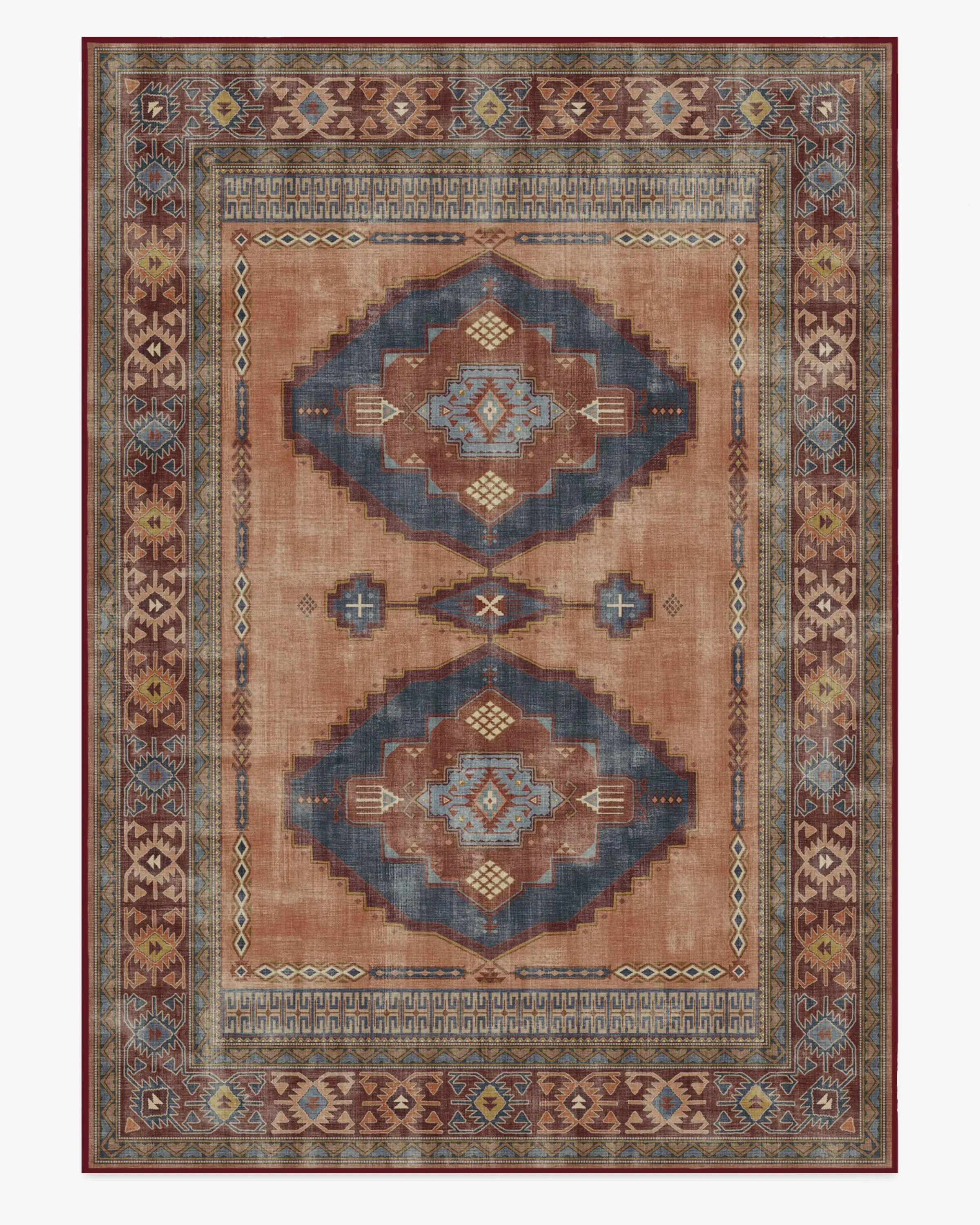 Extra Large Area Rug Machine Washable - Coral