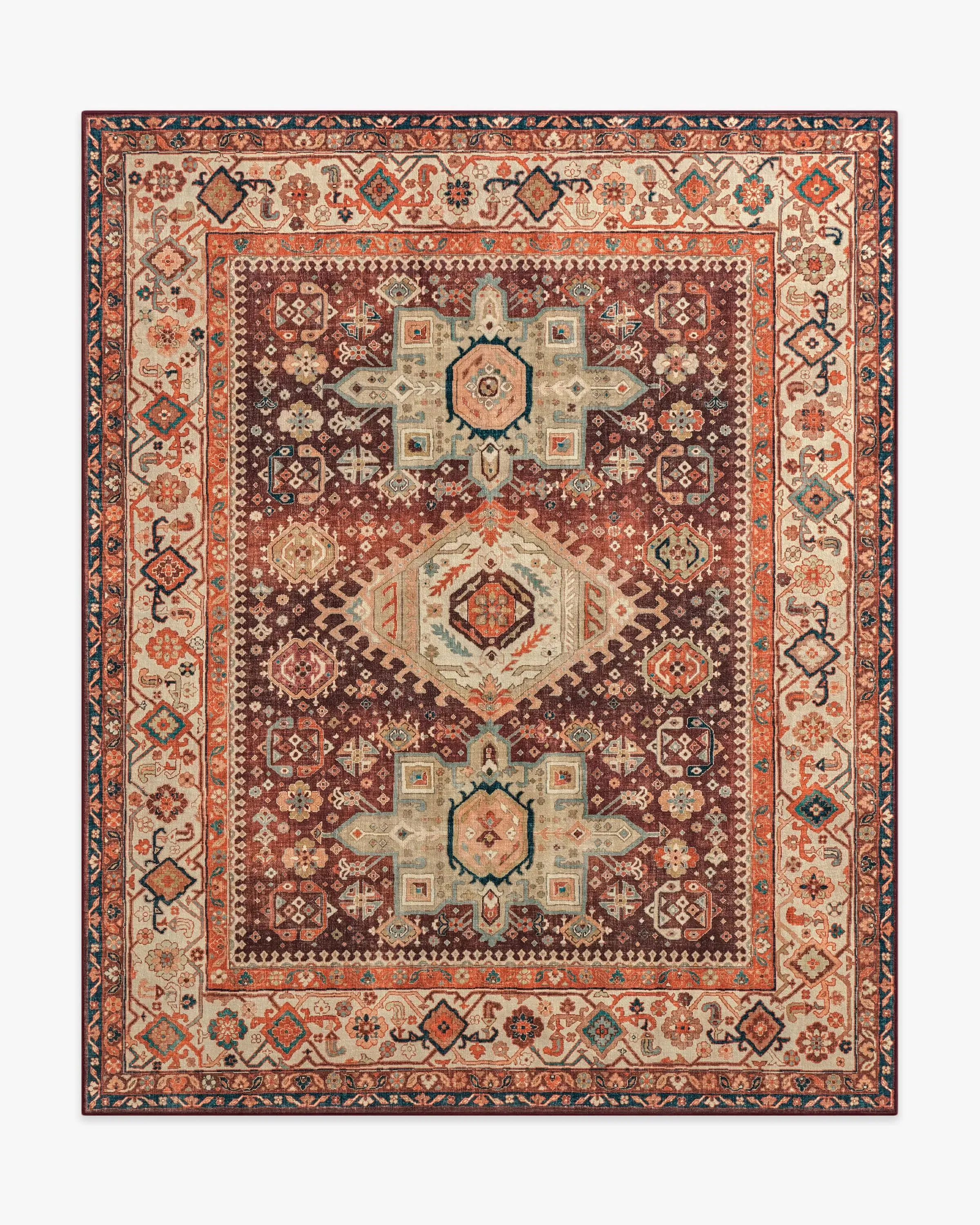 Extra Large Area Rug Machine Washable - Crimson