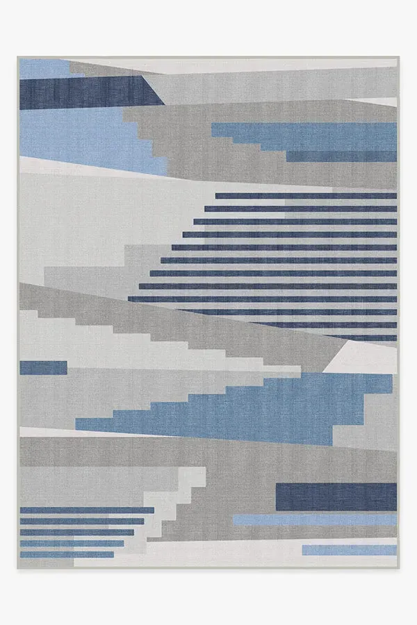 Extra Large Area Rug Machine Washable - Grey, Blue