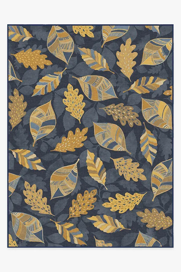 Extra Large Area Rug Machine Washable - Navy, Chenille