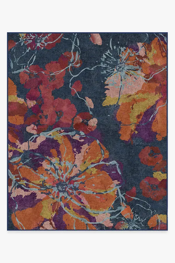 Extra Large Area Rug Machine Washable - Navy