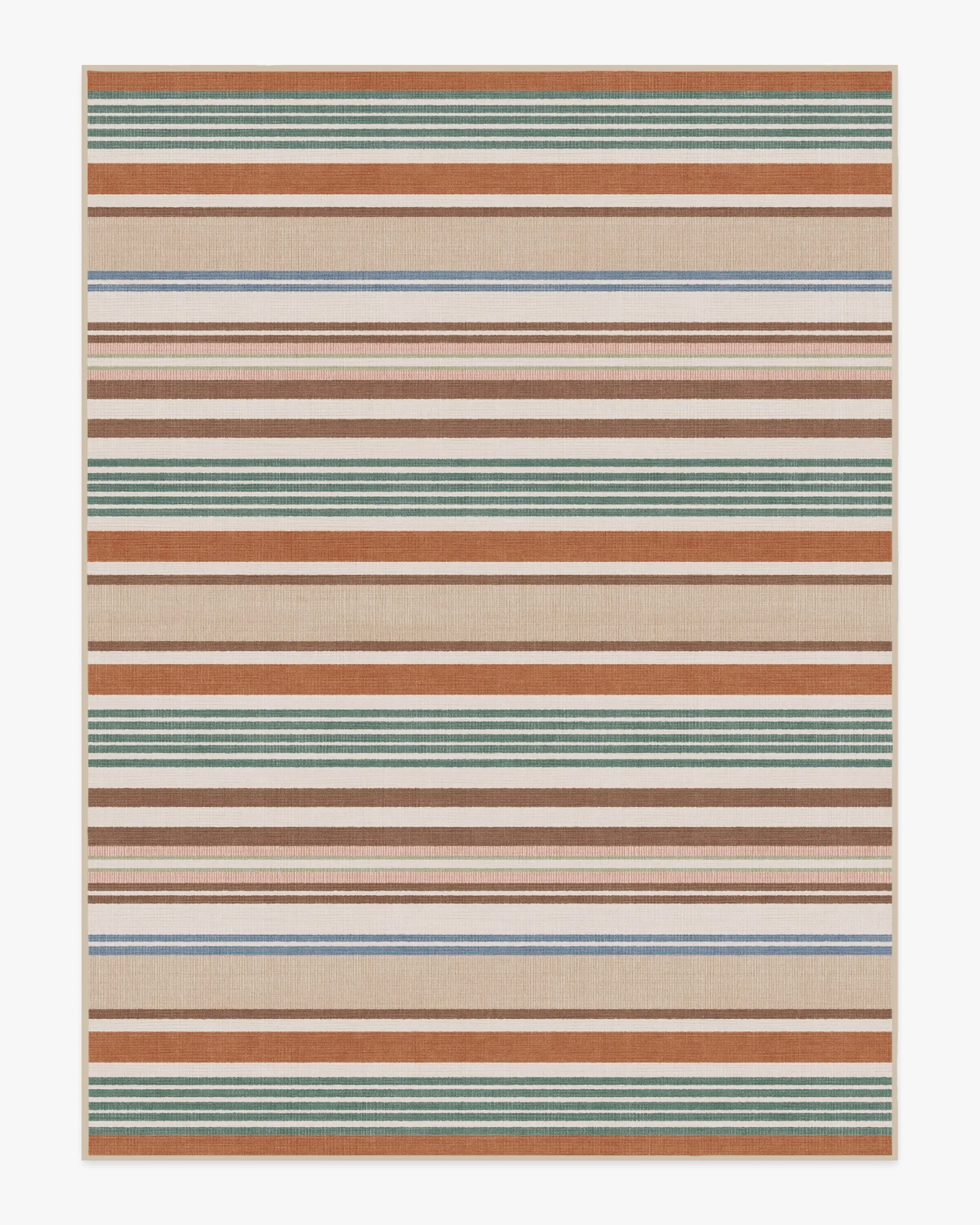 Extra Large Area Rug Machine Washable - Red Stripe