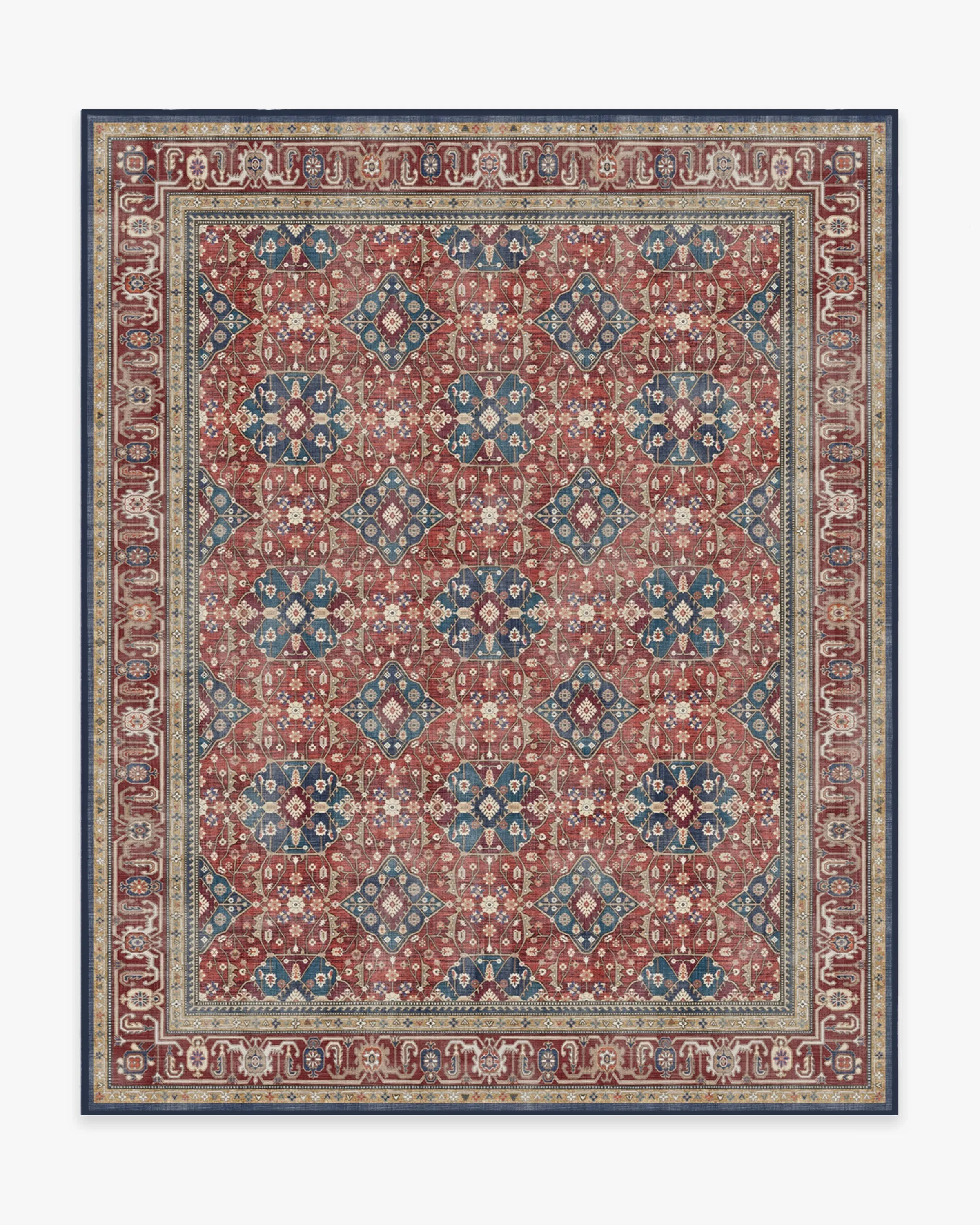 Extra Large Area Rug Machine Washable - Red