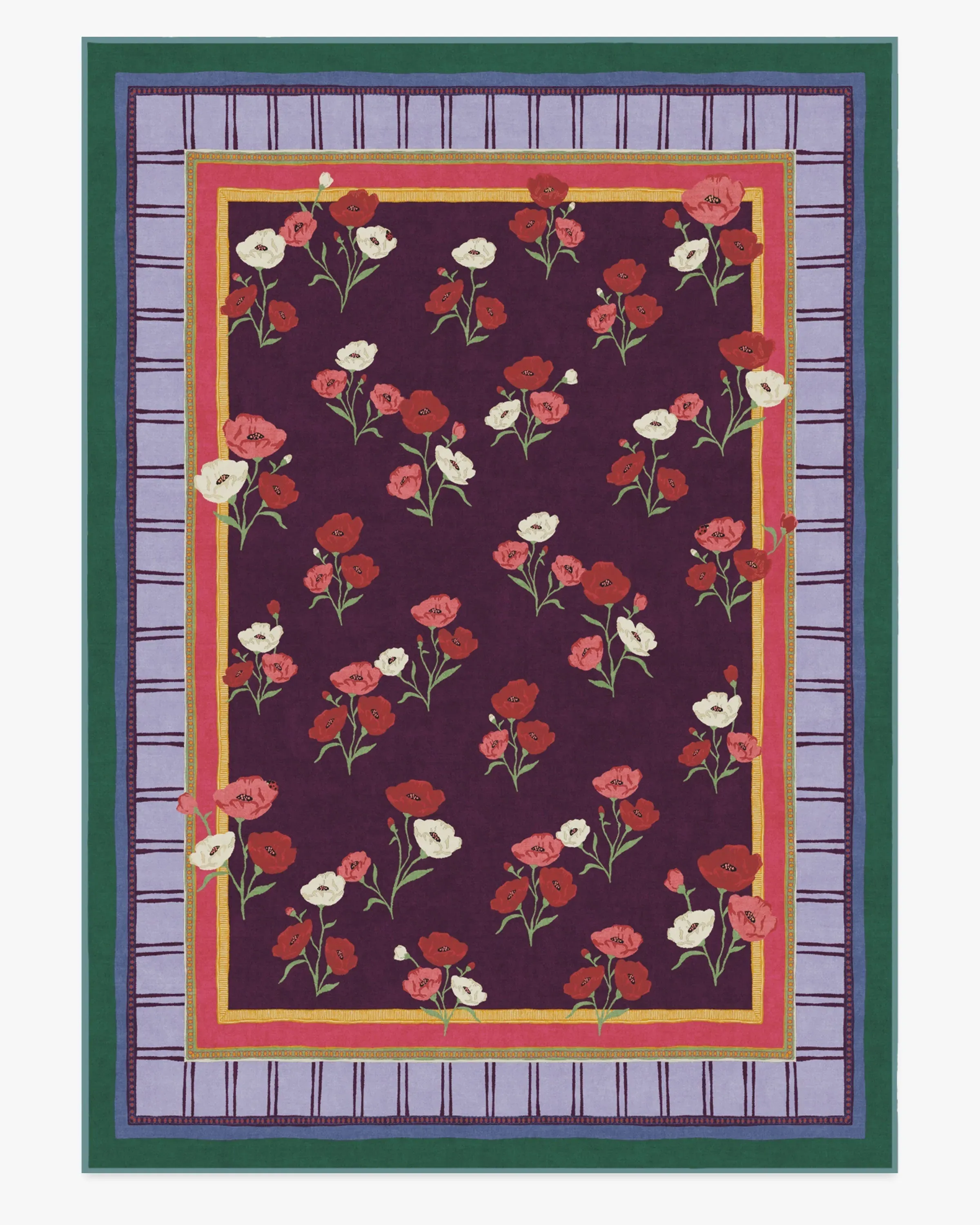 Extra Large Area Rug Machine Washable - Royal Plum
