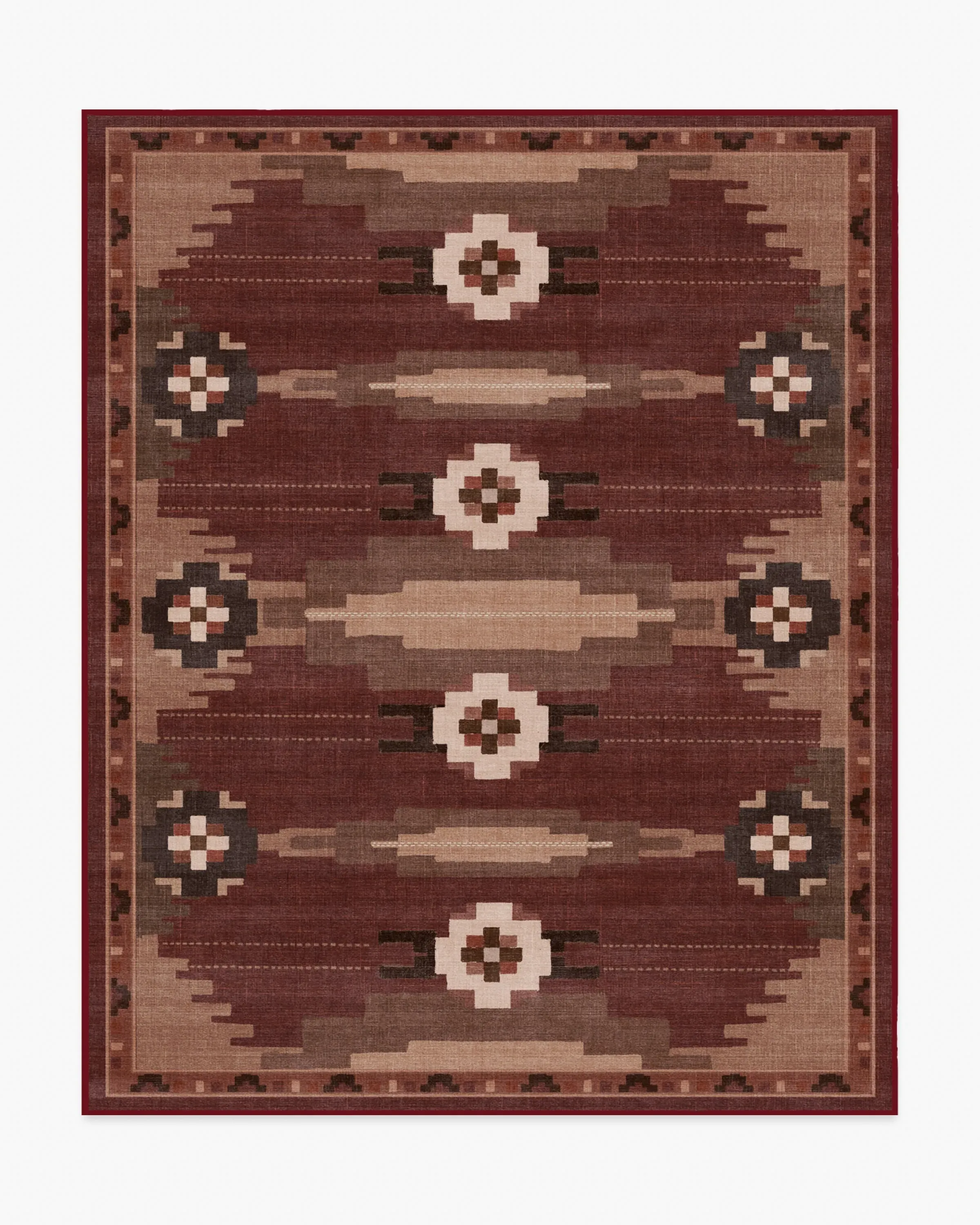 Extra Large Area Rug Machine Washable - Rust Red