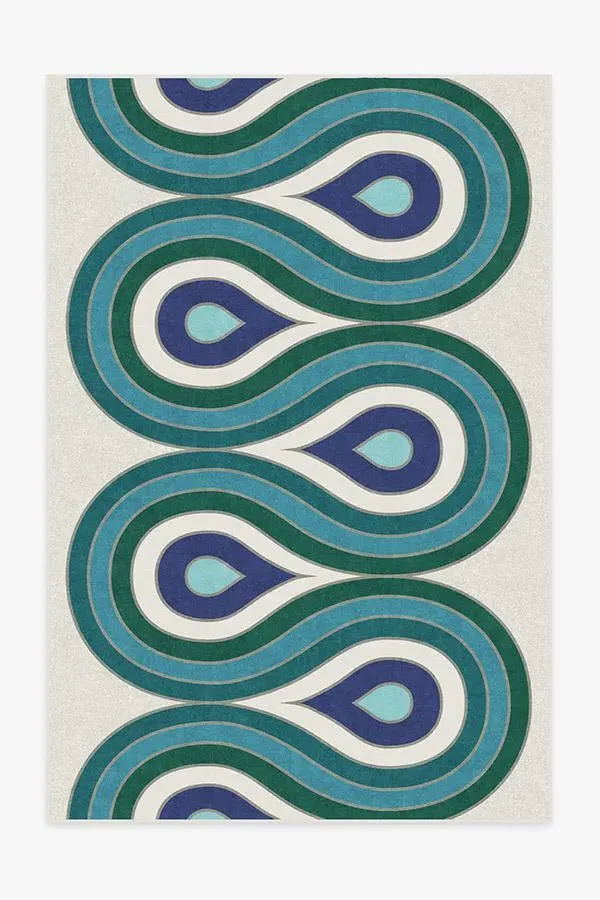 Extra Large Area Rug Machine Washable - Teal