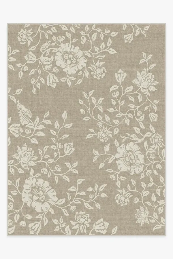 Extra Large Area Rug Mallow Flower - Natural Stone