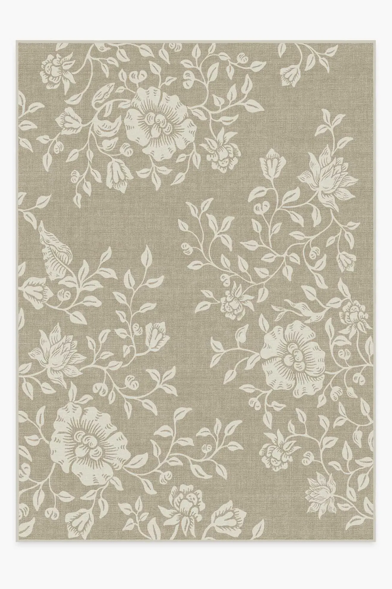Extra Large Area Rug Mallow Flower - Natural