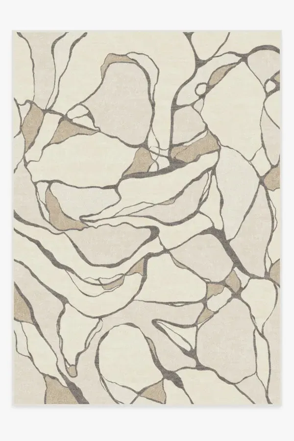 Extra Large Flatwoven Rug Machine Washable - Creme